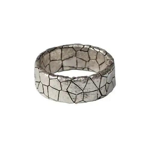 Vintage Cracked Stone Pattern Ring Size ONE SIZE - 3 Thumbnail