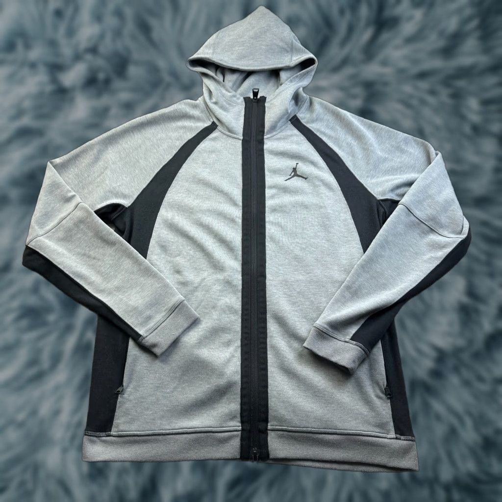 Jordan Brand Jordan Hoodie Mens Medium Gray Slim Fit Sweatshirt Jumpman Mock Neck Statement Size US M / EU 48-50 / 2 - 1 Thumbnail