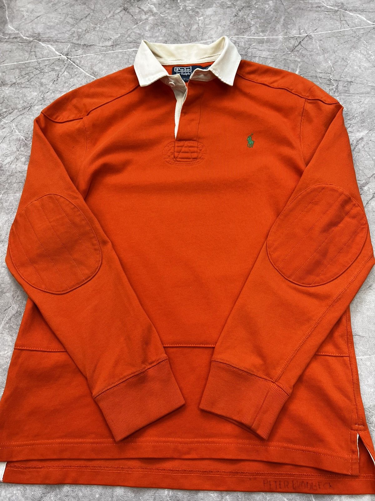 Polo Ralph Lauren × Vintage VINTAGE POLO RAPLPH ORANGE HEAVY RUGBY LONG SLEEVE Size US M / EU 48-50 / 2 - 6 Thumbnail