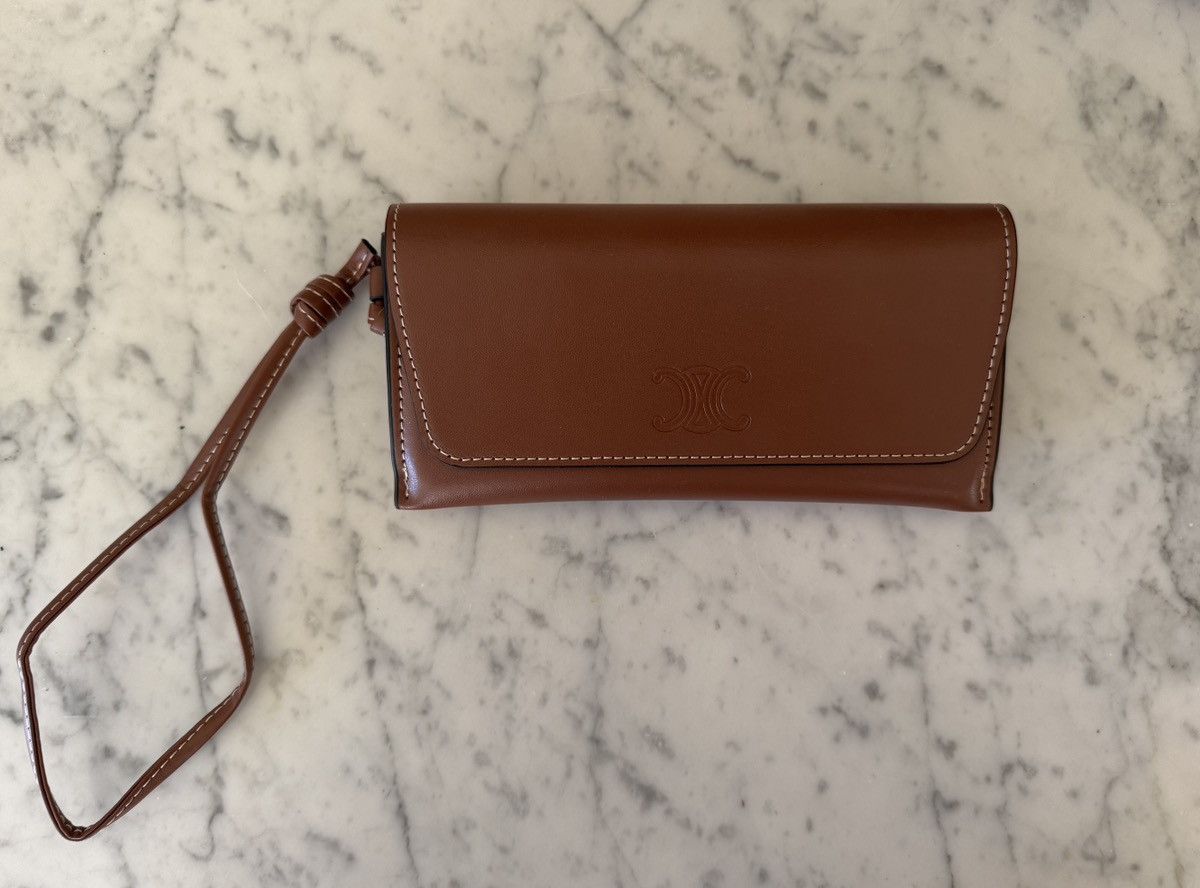 Celine × Hedi Slimane CELINE LEATHER TRIOMPHE SUNGLASSES CASE Size ONE SIZE - 1 Thumbnail