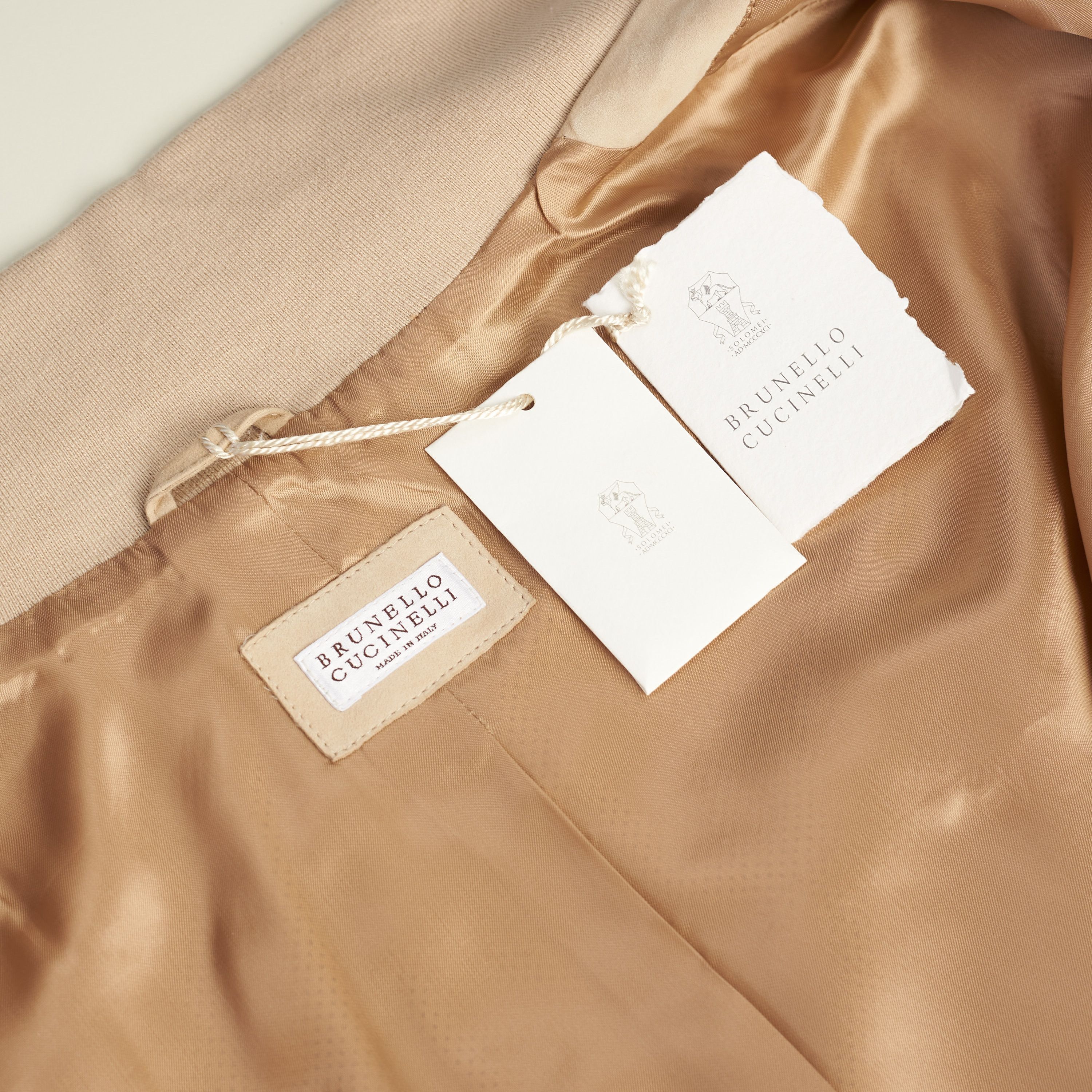 Brunello Cucinelli Light Beige Perforated Leather Jacket - Stand Up Collar Size US M / EU 48-50 / 2 - 10 Thumbnail
