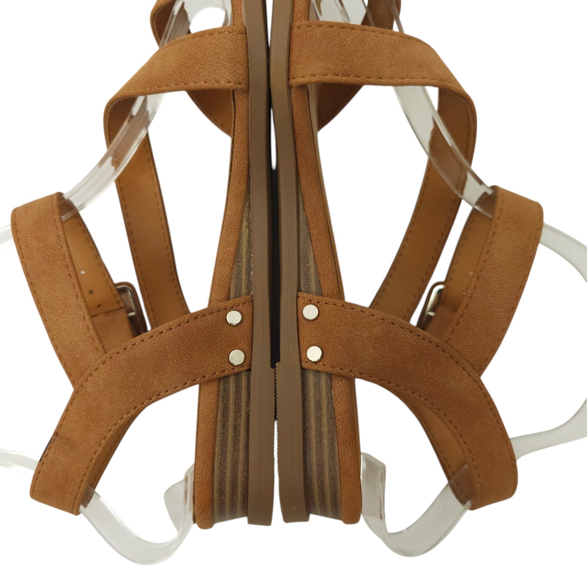 Other Solanz Sydney Strappy Sandals Womens 7 M Buckle Faux Leather Size US 7 / IT 37 - 15 Thumbnail