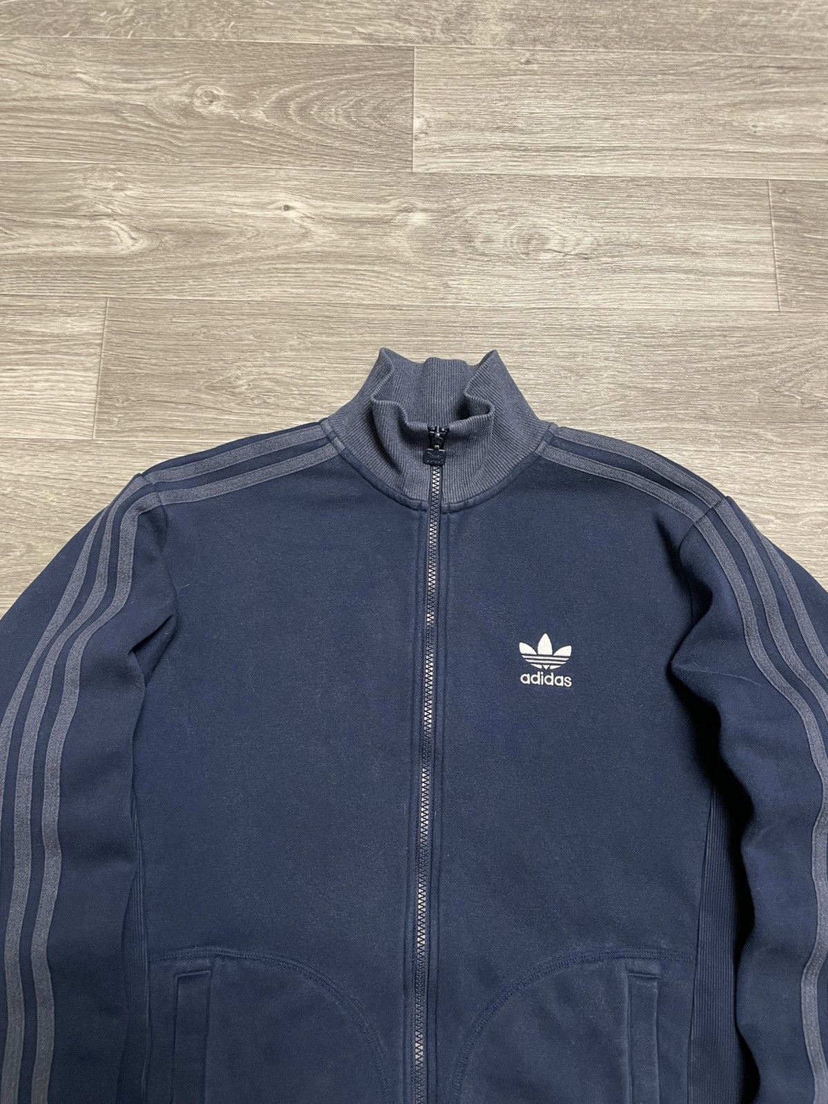 Adidas Vintage Adidas 3-Stripe Cotton Track Jacket Navy Blue Y2K Size US S / EU 44-46 / 1 - 2 Thumbnail