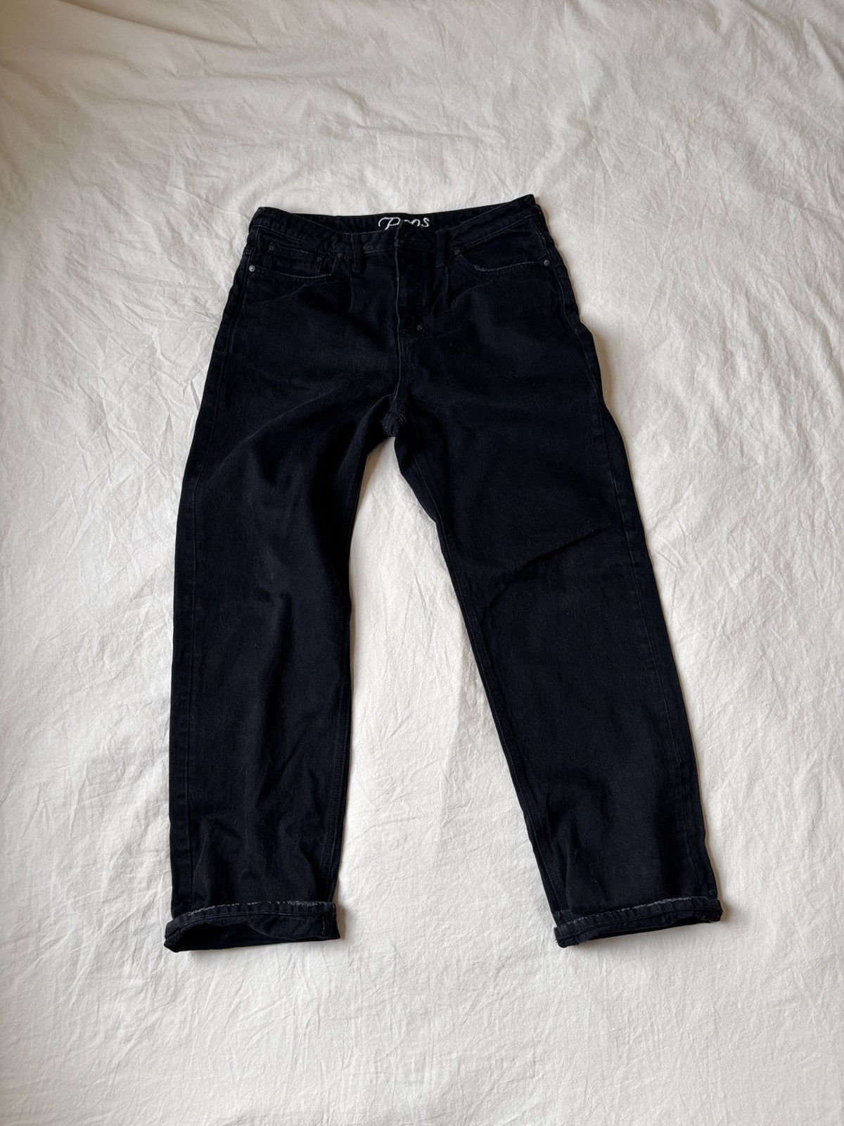 Prps PRPS Black Wide Leg Relaxed Denim Jeans Size US 31 - 1 Thumbnail