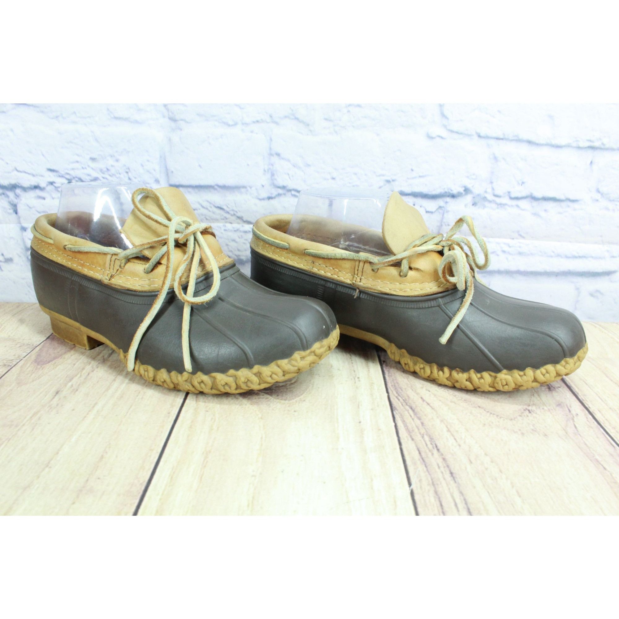 L.L. Bean LL Bean Women’s Brown Leather Unlined Ankle Gumshoes Duck Bo Size US 7 / IT 37 - 3 Thumbnail