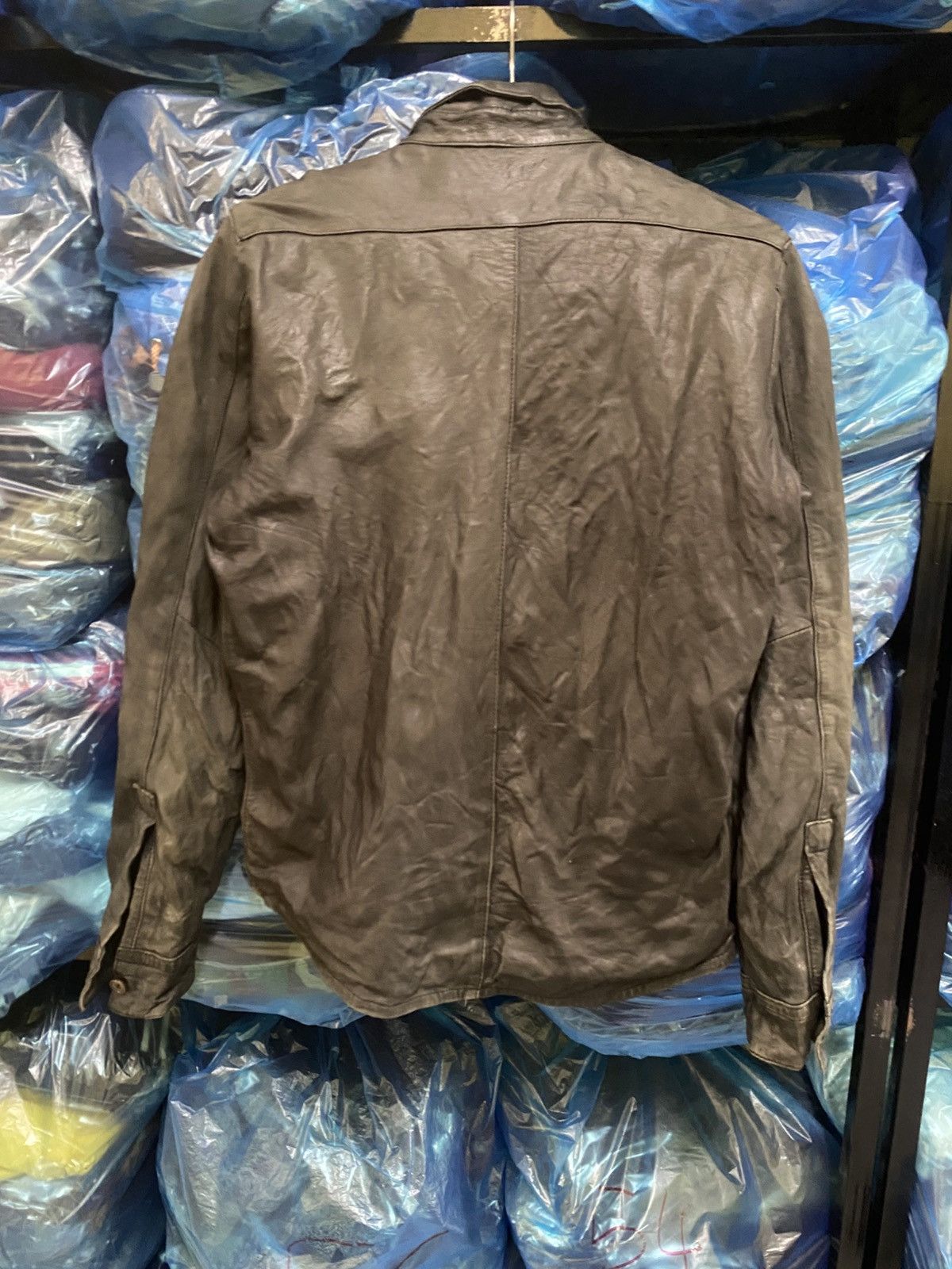 NANO universe Nano Universe Black Genuine Sheep Leather Shirt Jacket Size US XS / EU 42 / 0 - 5 Thumbnail