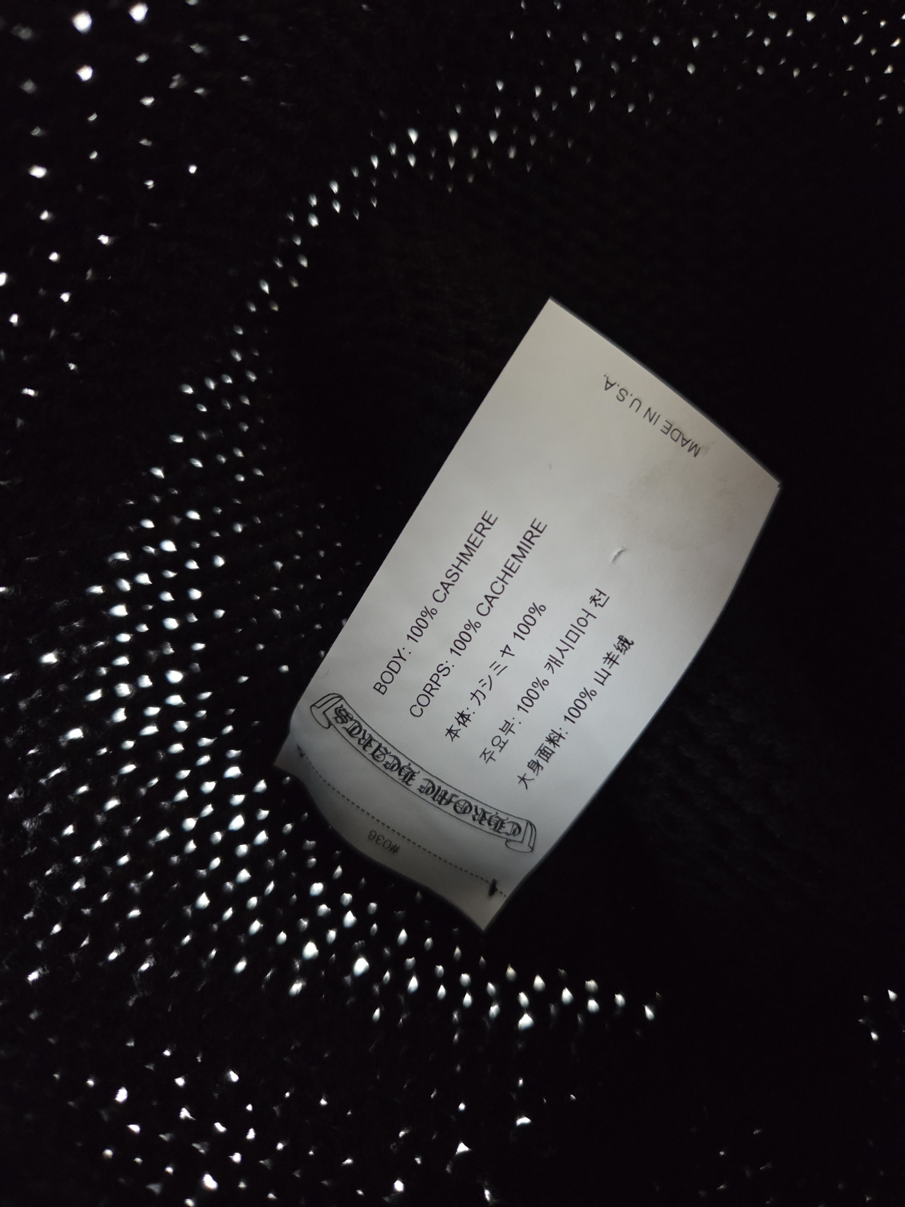 Chrome Hearts Chrome Hearts Black Cashmere Cross Knit Beanie hat Size ONE SIZE - 6 Thumbnail