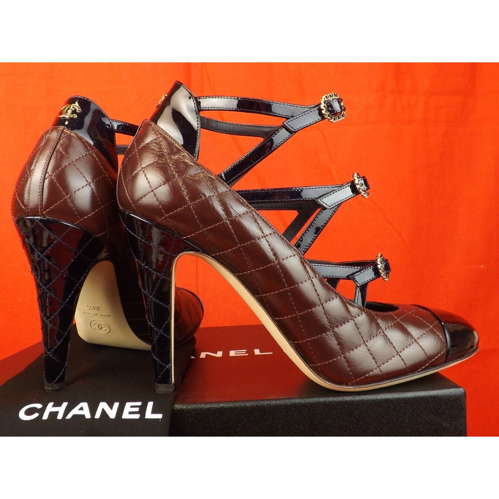Chanel CHANEL G32403 BURGUNDY QUILTED LEATHER CC LOGO PUMPS 40.5 Size US 10.5 / IT 40.5 - 8 Thumbnail