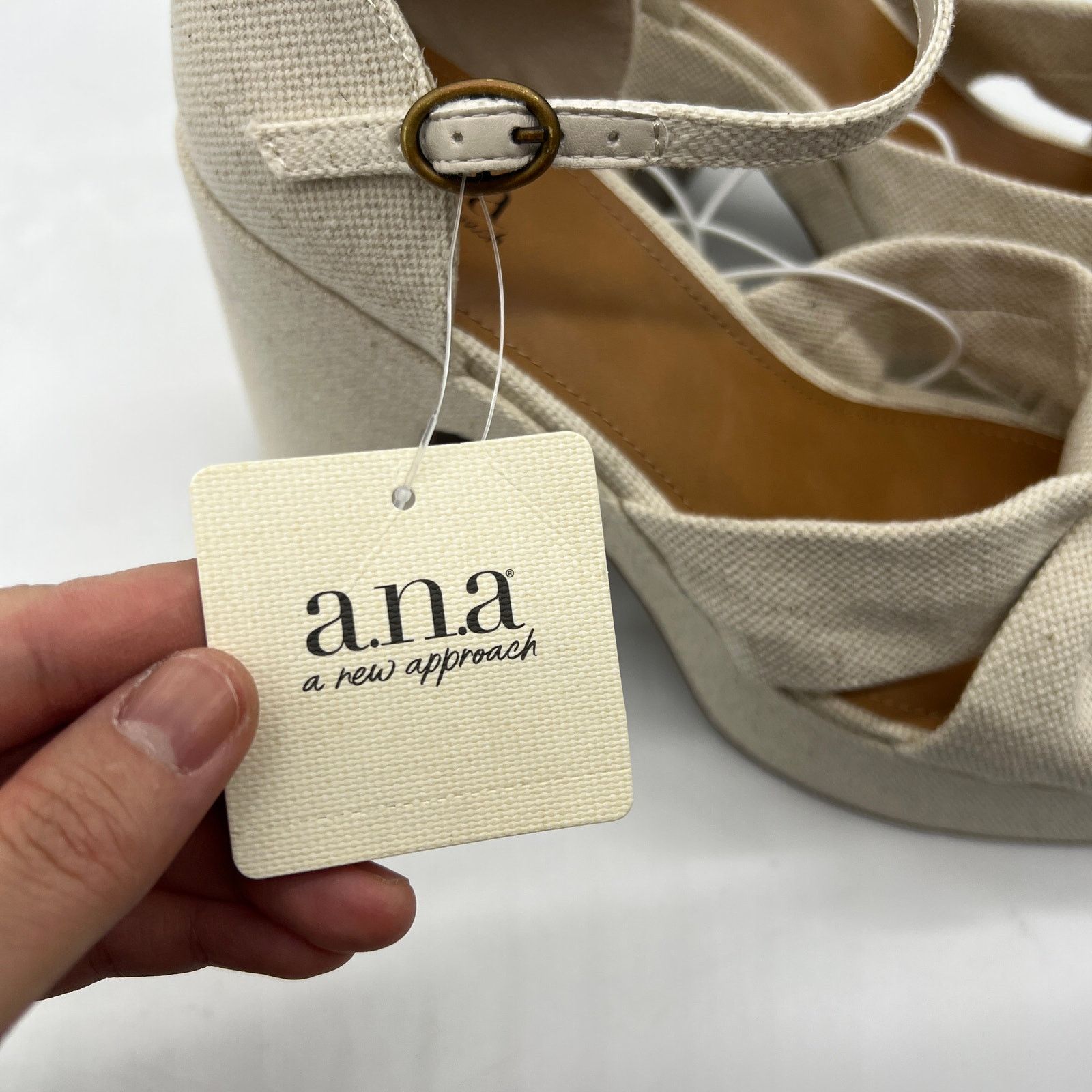 Other a.n.a Womens Holland Heeled Sandals Denim Platform Size US 8.5 / IT 38.5 - 4 Thumbnail