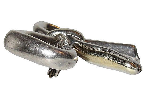 Designer Sterling Silver Figural Bow Pin Size ONE SIZE - 2 Thumbnail
