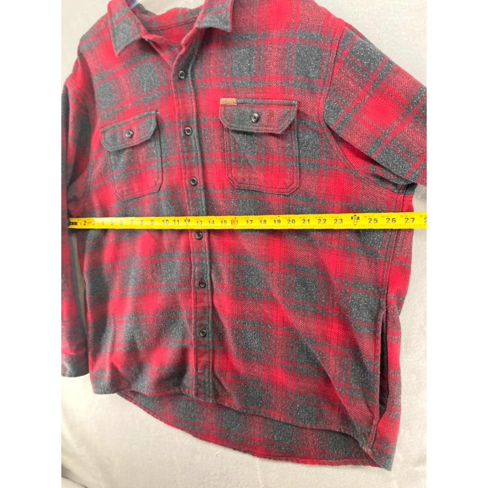 Orvis VINTAGE Orvis Mens Flannel Shirt 2XL Red Grey Buffalo Plaid Heavyweight Shirt Mens 2XL Red Plaid Outdoors Hunting Casual Button-Up Cotton Polyester"} Size US XXL / EU 58 / 5 - 2 Thumbnail