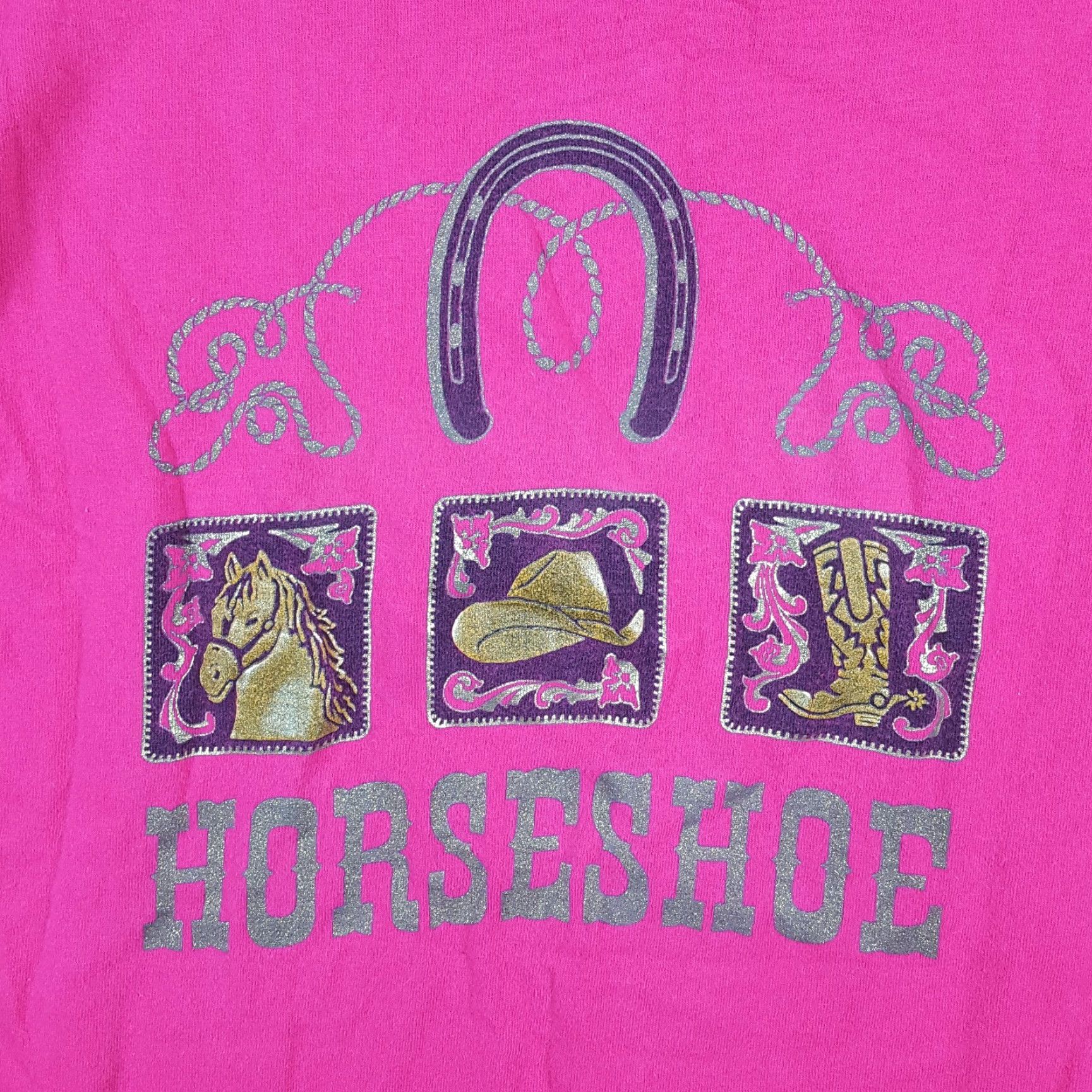 Fruit Of The Loom VINTAGE 90s Cowgirl Western T-Shirt Women’s Medium Pink Cotton Retro Southwestern Rodeo Y2K Size M / US 6-8 / IT 42-44 - 2 Thumbnail