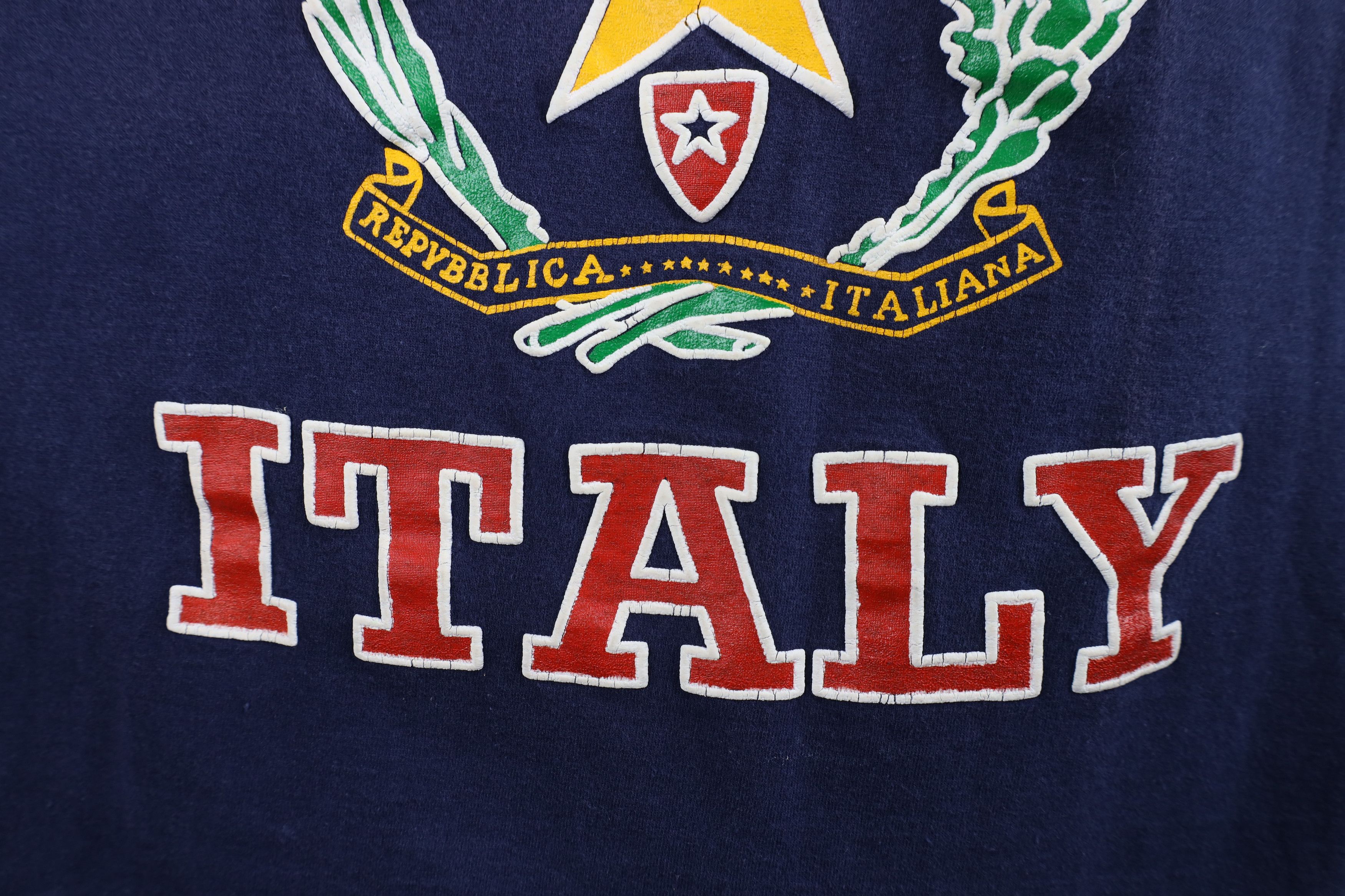 Vintage Vintage 90s Spell Out University of Italy T-Shirt Blue USA Size XL / US 12-14 / IT 48-50 - 5 Thumbnail