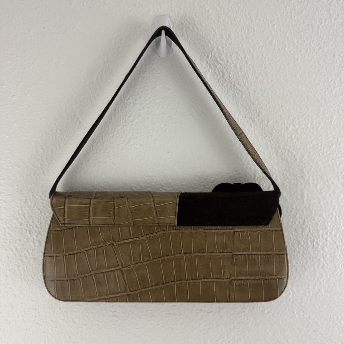 Vintage VENERA ARAPU Vintage 90s Brown Leather Flower Shoulder Bag Size ONE SIZE - 4 Thumbnail