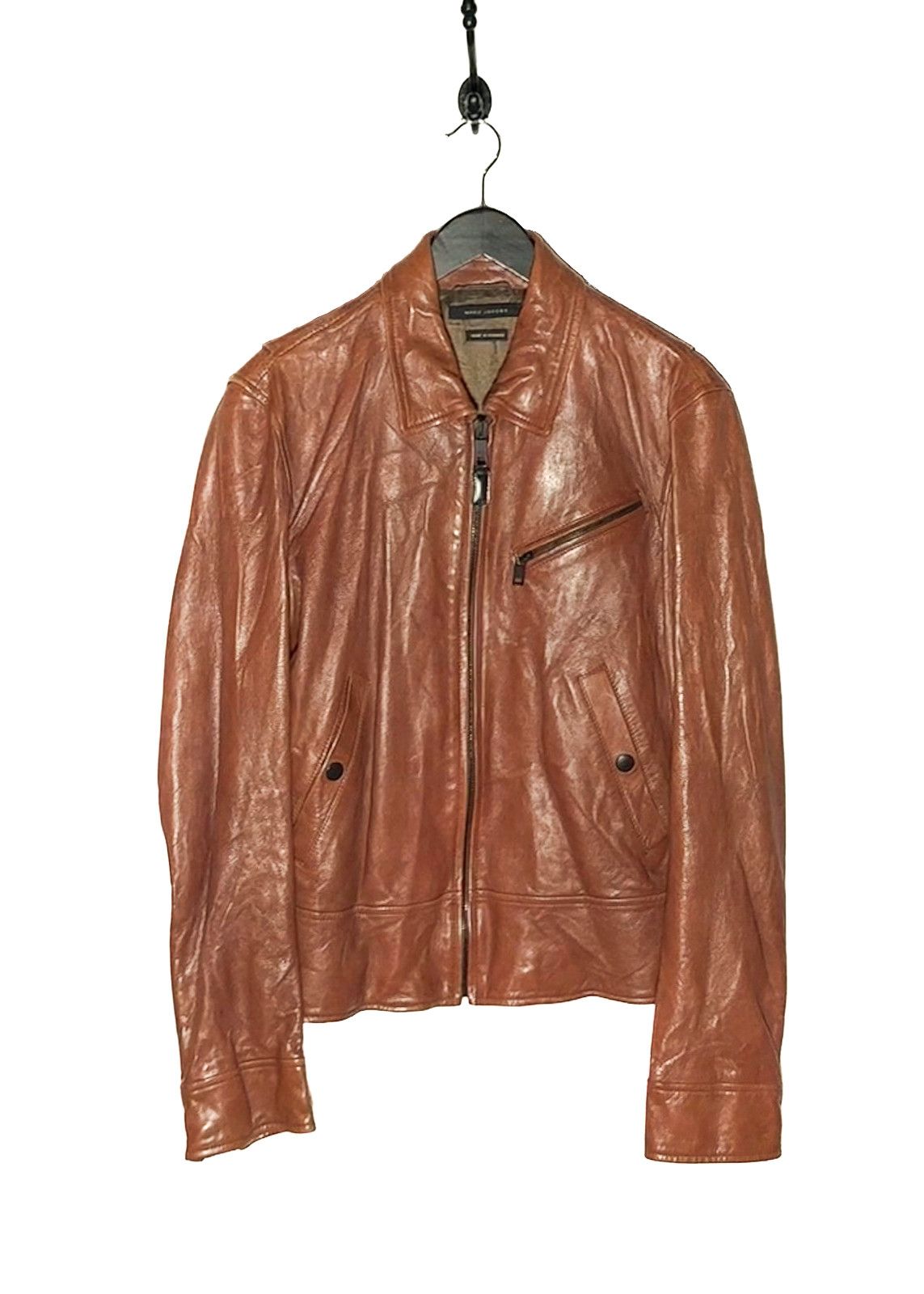 Marc Jacobs Cognac Brown Leather Jacket