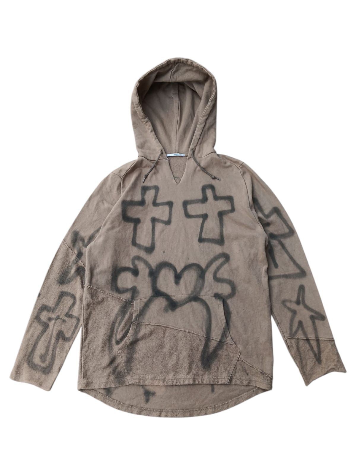 Vintage Blue tornado spray printed remake archive hoodie Size US L / EU 52-54 / 3 - 1 Thumbnail