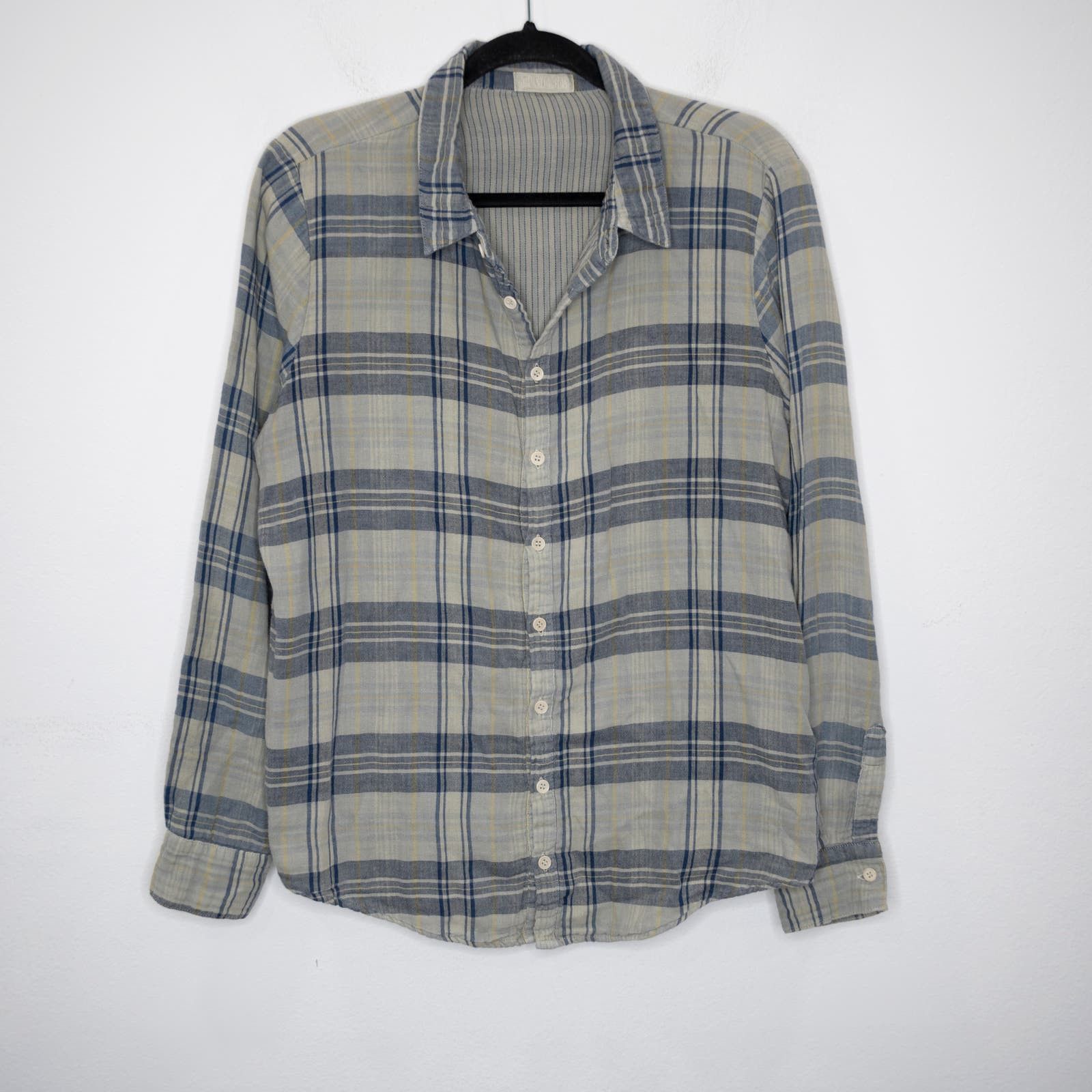 image of Cp Shades Romy Shirt Double Cotton Plaid in Green Blue Plaid, Women's (Size Medium)