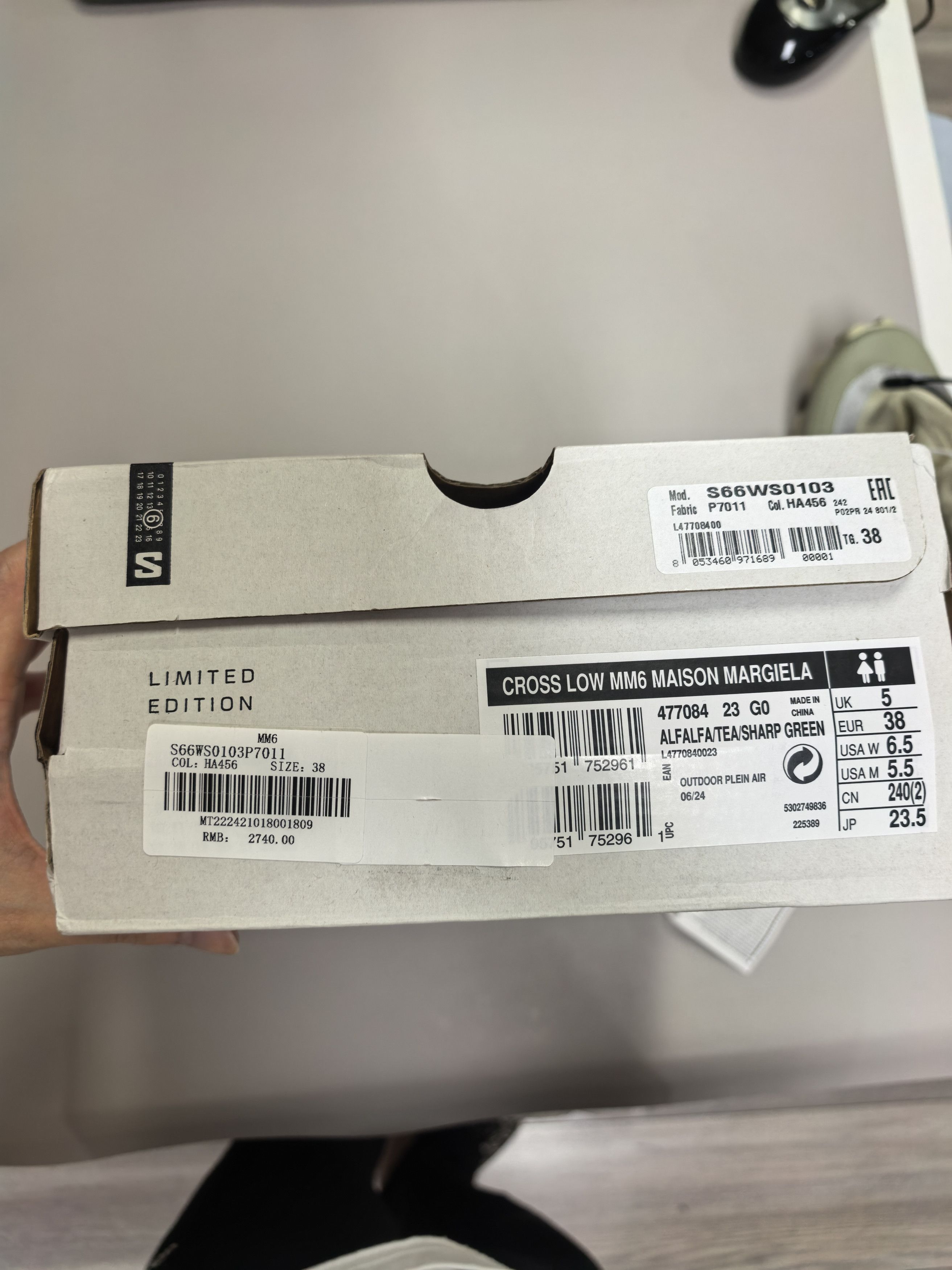 Maison Margiela NIB Cross Low - Green, 38，MM6 Maison Margiela x Salomon Size US 6.5 / IT 36.5 - 10 Thumbnail