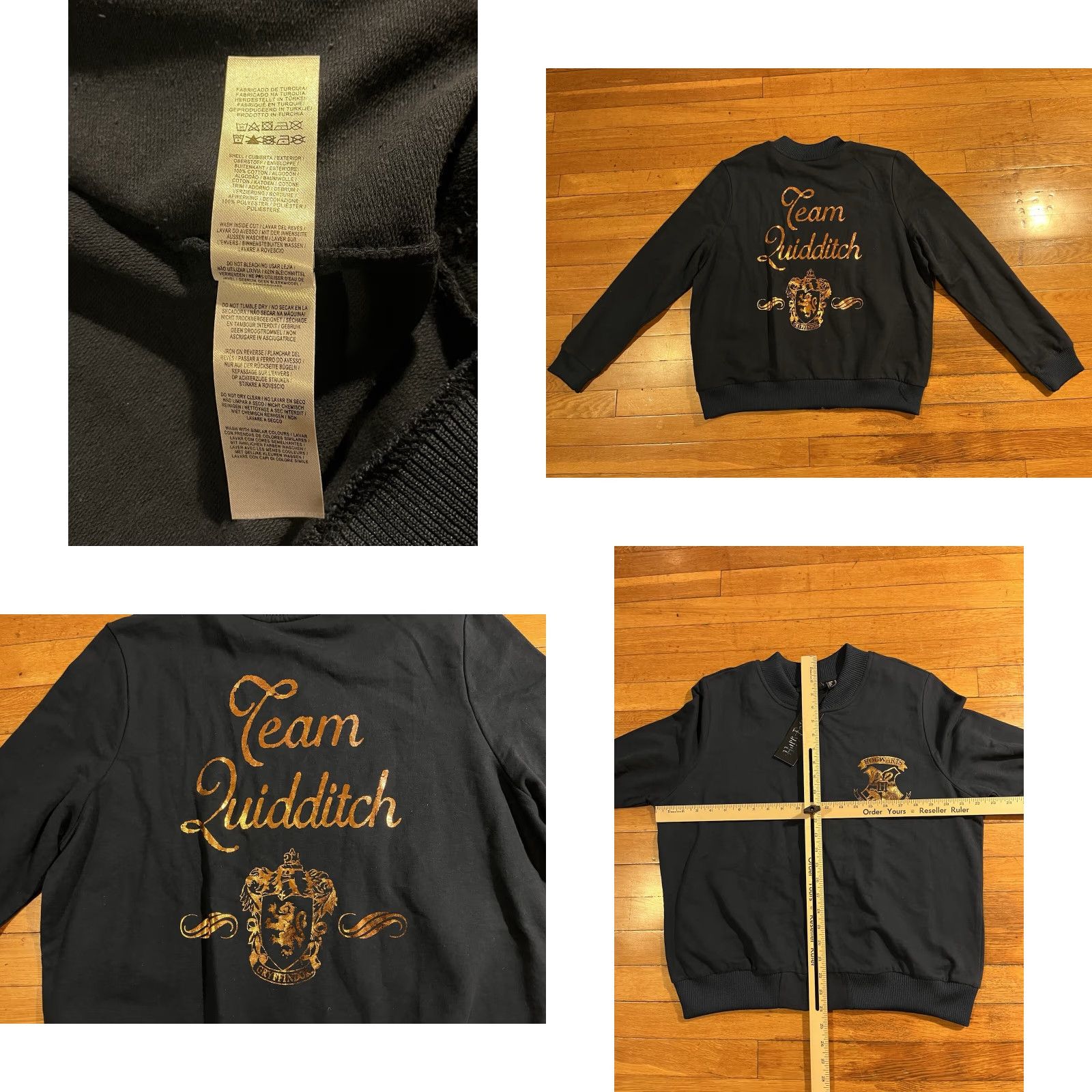 Vintage Harry Potter Hogwarts Gryffindor Quidditch Full Zip Sweatshirt Women’s 14 Blue Size XL / US 12-14 / IT 48-50 - 8 Thumbnail