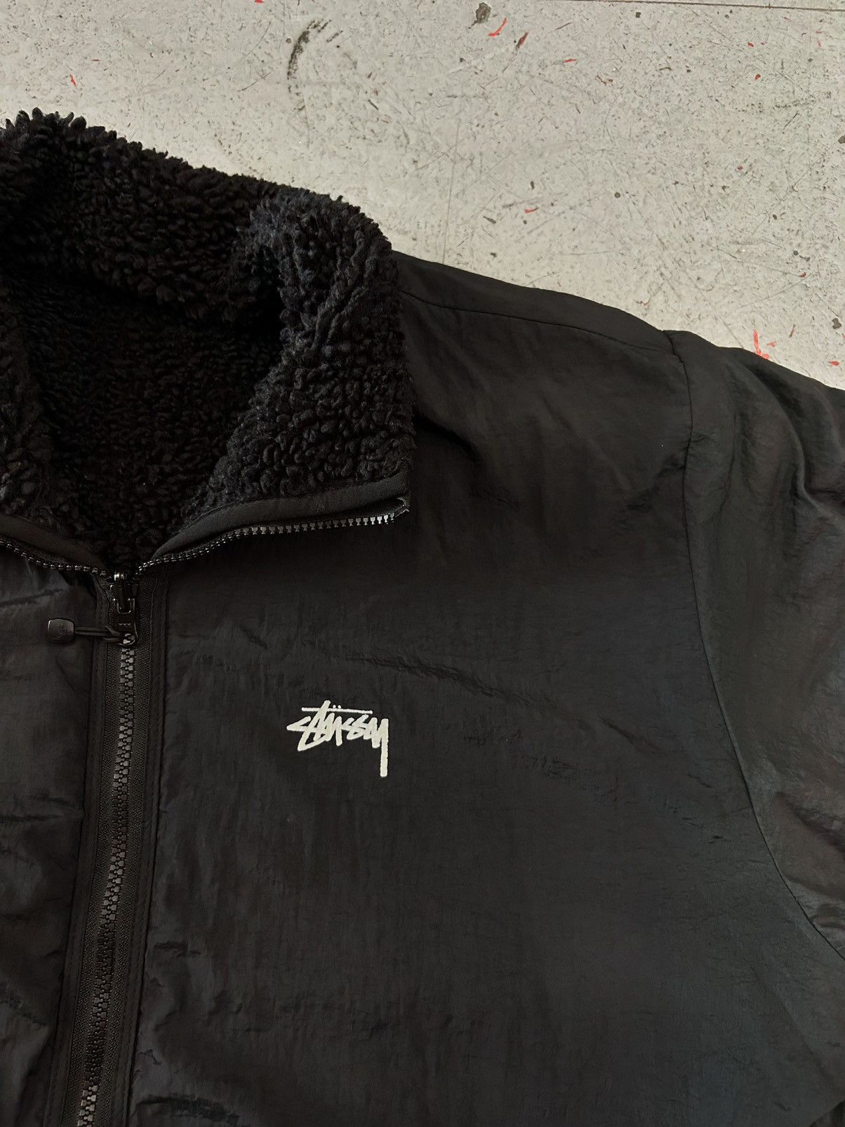 Stussy Stüssy Black Sherpa Reversible Jacket Size Large Size US L / EU 52-54 / 3 - 5 Thumbnail