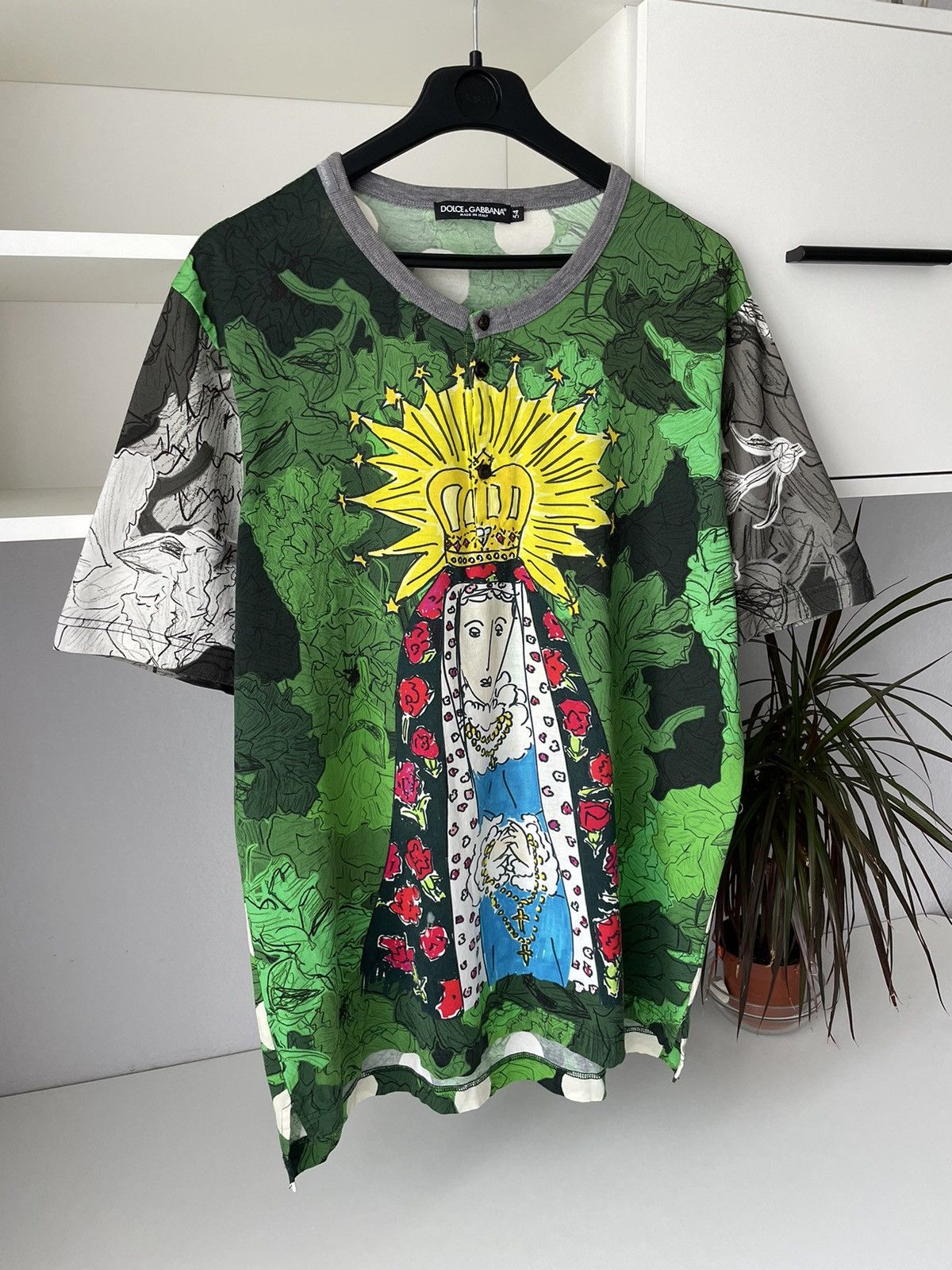 Dolce & Gabbana Dolce & Gabbana Virgin Mary Archive T-Shirt Full Print Size US L / EU 52-54 / 3 - 7 Thumbnail