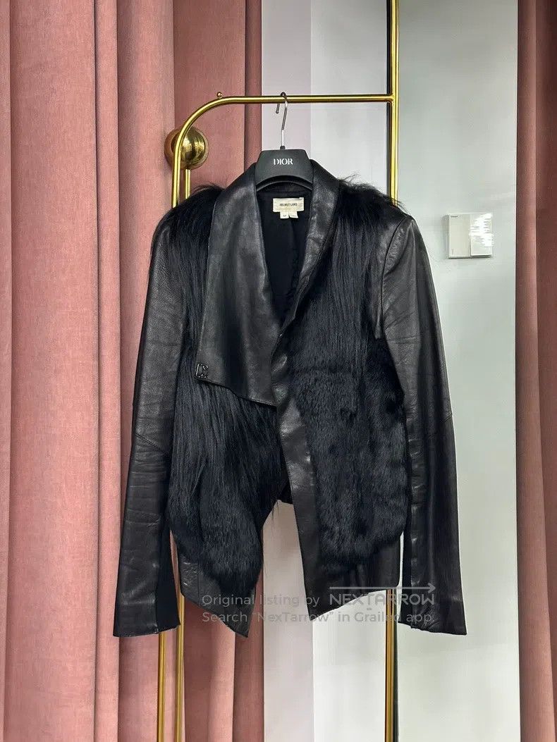 Helmut Lang HELMUT LANG Black fur and wool blend jacket Size M / US 6-8 / IT 42-44 - 1 Thumbnail