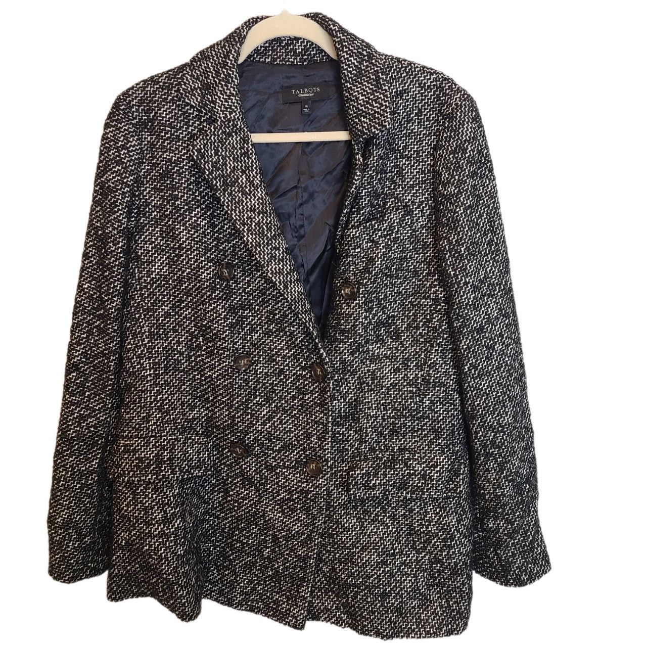 Robert Talbott Talbots Womens Wool Tweed Blazer Sz 14 Classic Dark Academia Size XL / US 12-14 / IT 48-50 - 1 Thumbnail