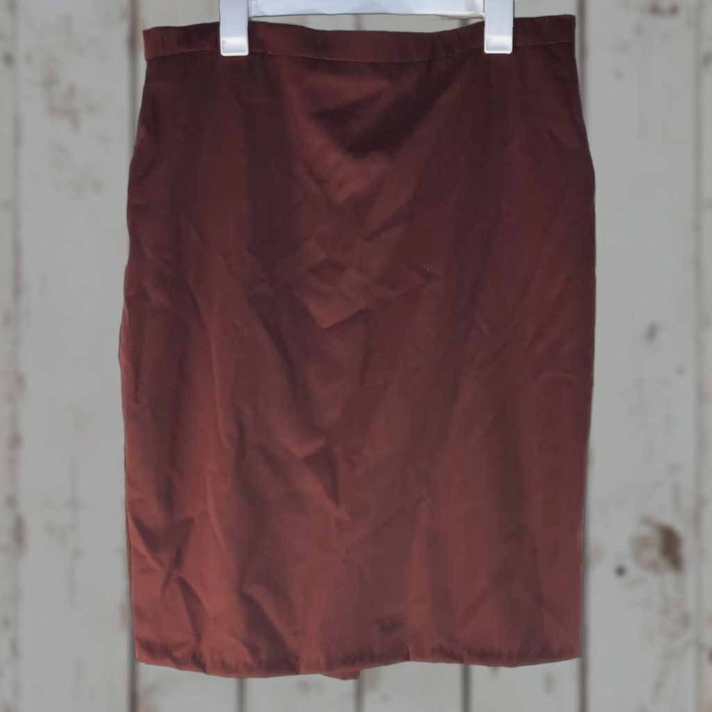 Escada ESCADA Rust Color 100% Wool Midi Skirt Womens Size L West Germany Size 36" / US 14 / IT 50 - 1 Thumbnail
