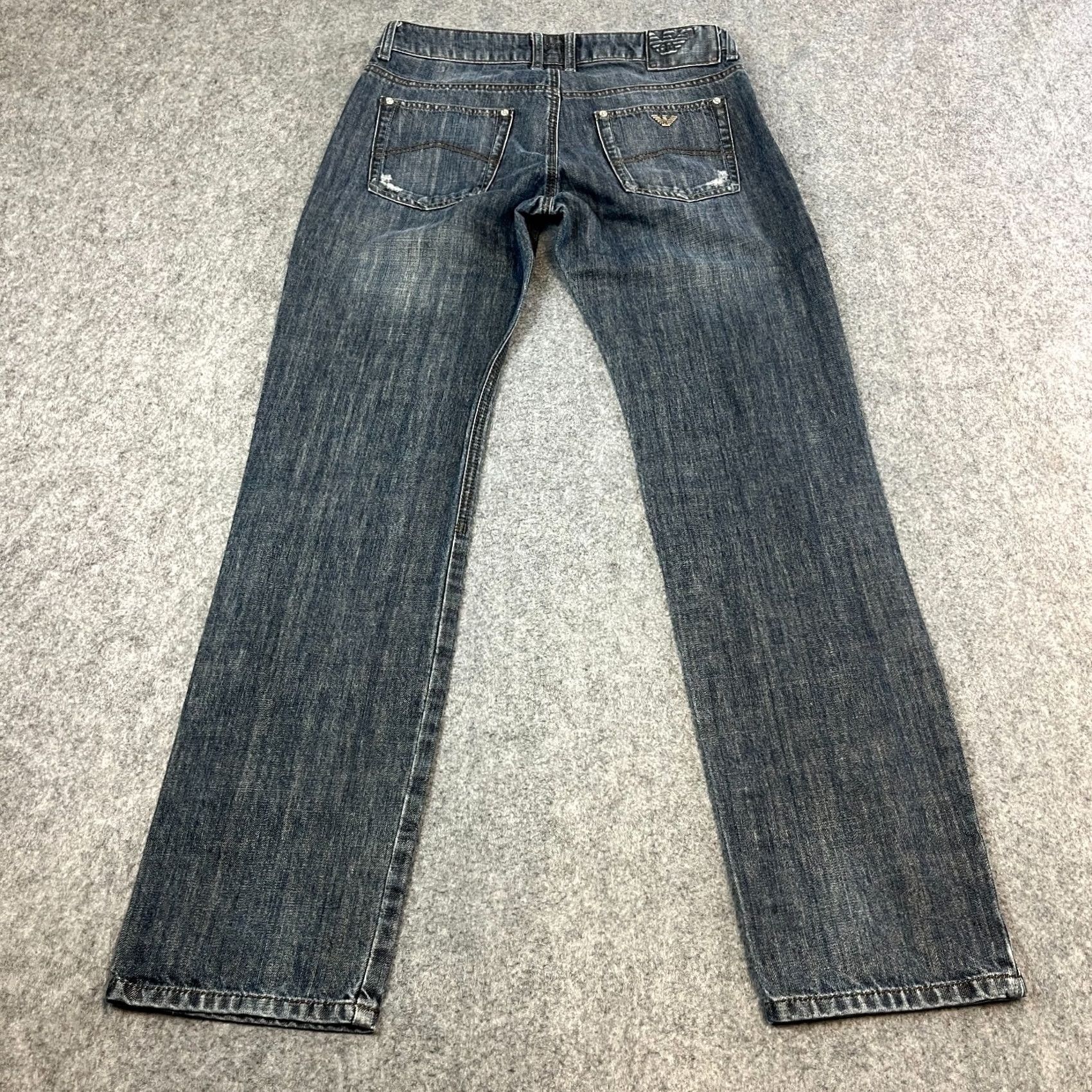 Armani Armani Jeans Straight 32 32 UK12 Charcoal Grey Wash Denim 5-Pocket Design Womens Jeans Regular Fit Boys/Girls Mens Size 24" / US 00 / IT 34 - 2 Thumbnail