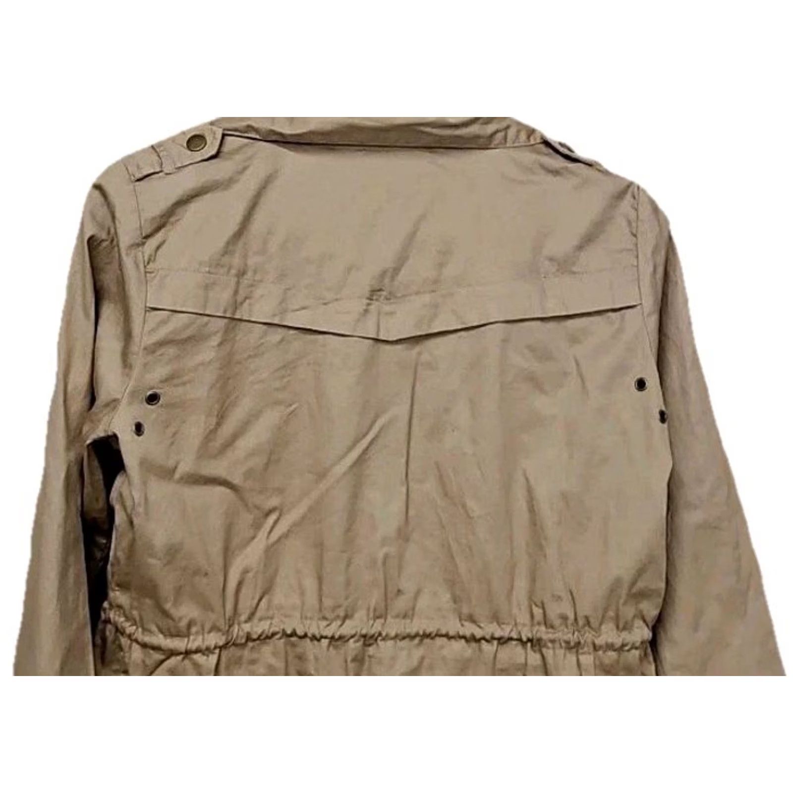 Vintage Iris Jacket Utility Military Cargo Cotton Snap Zip Khaki Small Womens Tan Safari Size S / US 4 / IT 40 - 7 Thumbnail