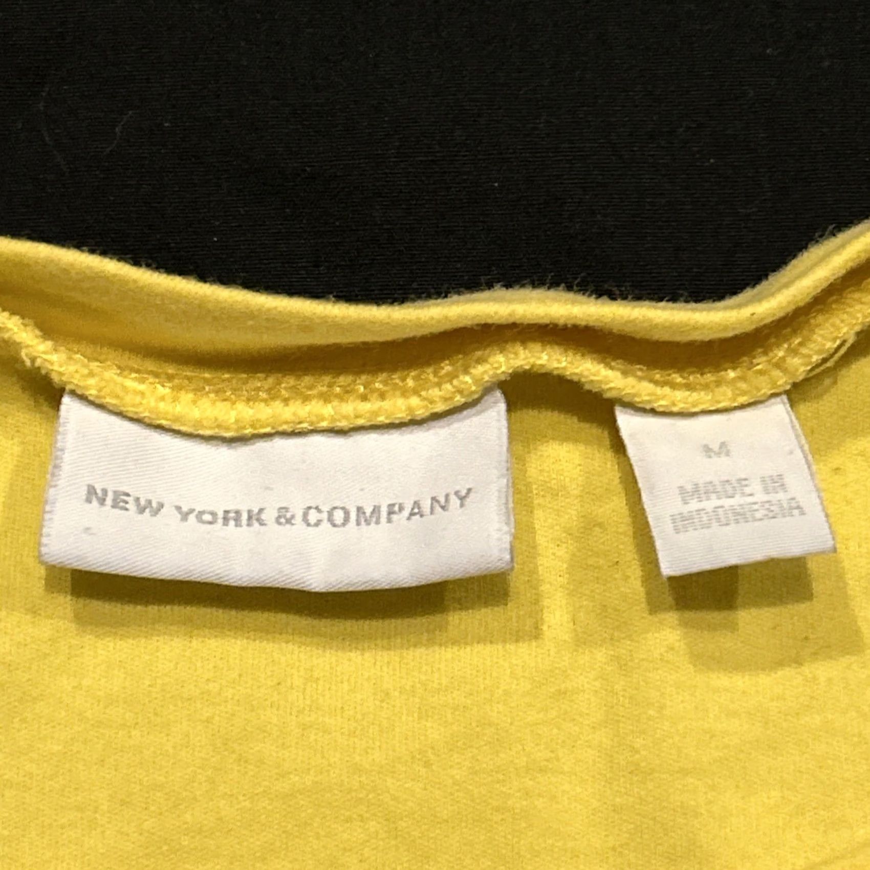 CO New York & Co Shirt Dress Women’s M Yellow Knee Length Cotton Knit 32” Chest 18” A30 Regular Fall Spring Summer Vintage No Mens Womens Girls Boys Size M / US 6-8 / IT 42-44 - 2 Thumbnail