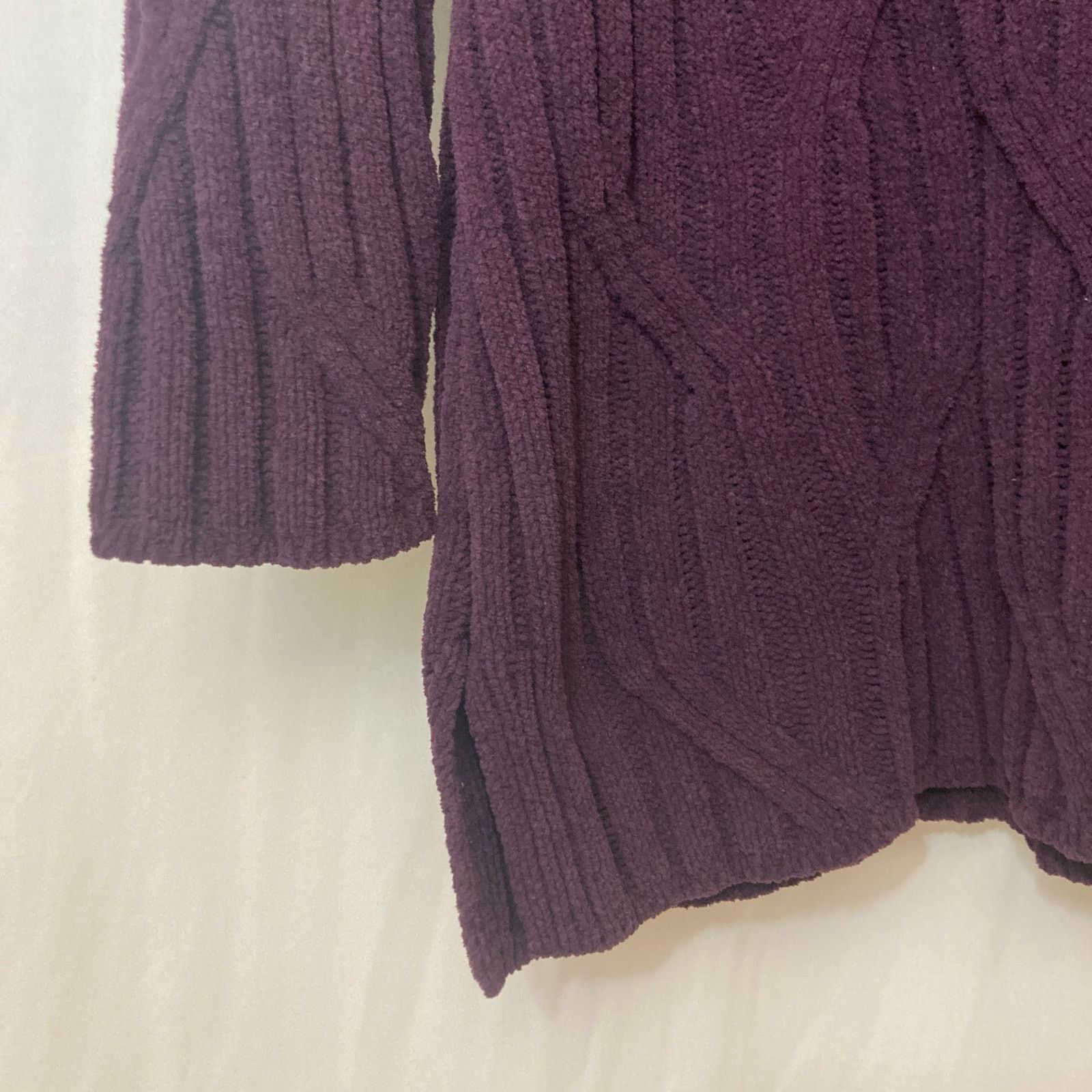 J. Jill J. Jill Chenille Purple Chunky Cable Knit Pullover Sweater Size S / US 4 / IT 40 - 5 Thumbnail