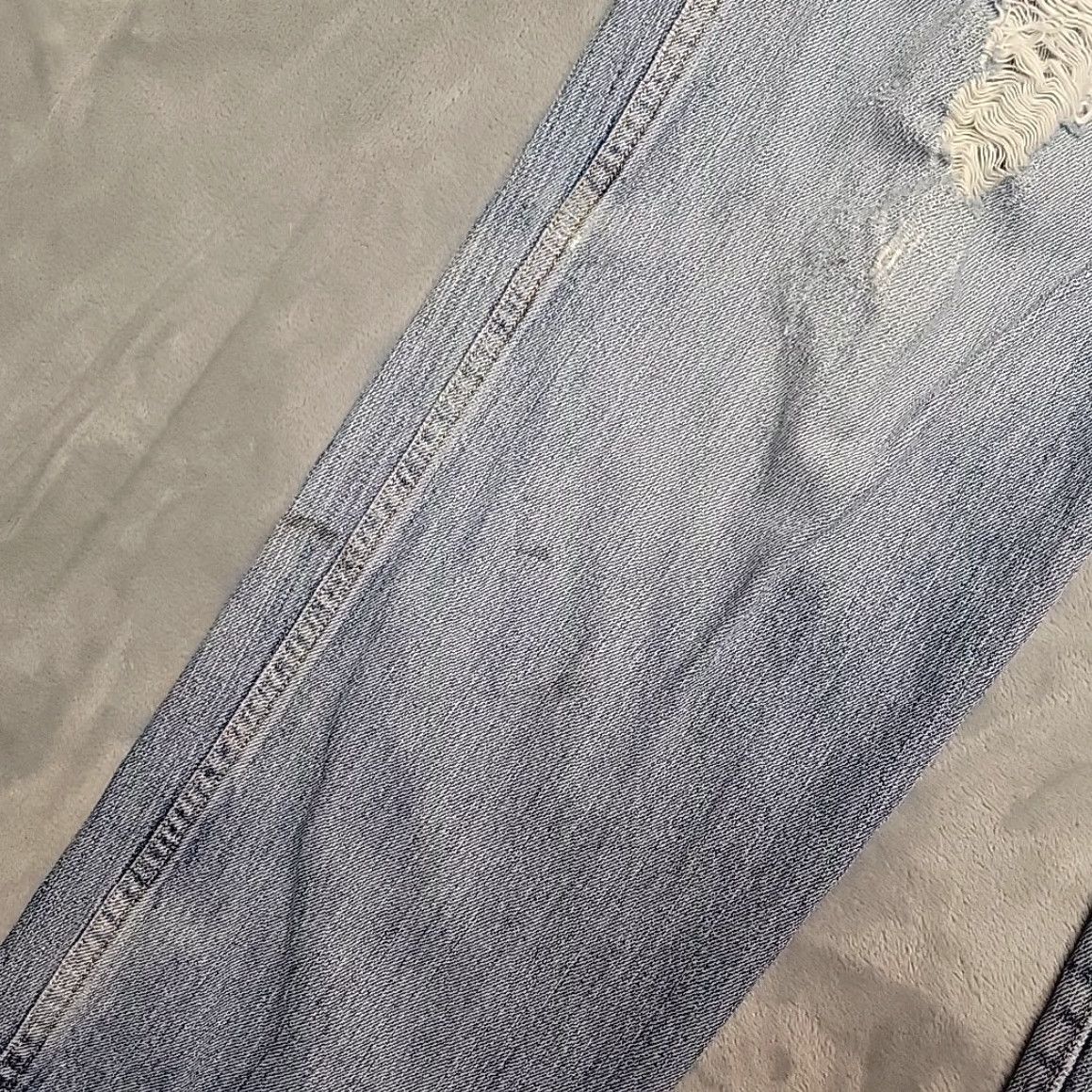 Denime Cinch Jeans Men 35x34 Blue Distressed Denim Green Label Western Cowboy Rodeo Jeans Mens Size US 35 - 3 Thumbnail