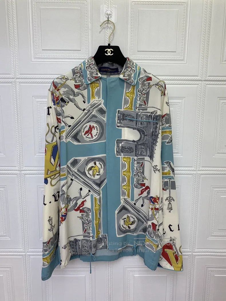 Louis Vuitton Louis Vuitton Mulberry Silk Printed Shirt Size US XS / EU 42 / 0 - 1 Thumbnail