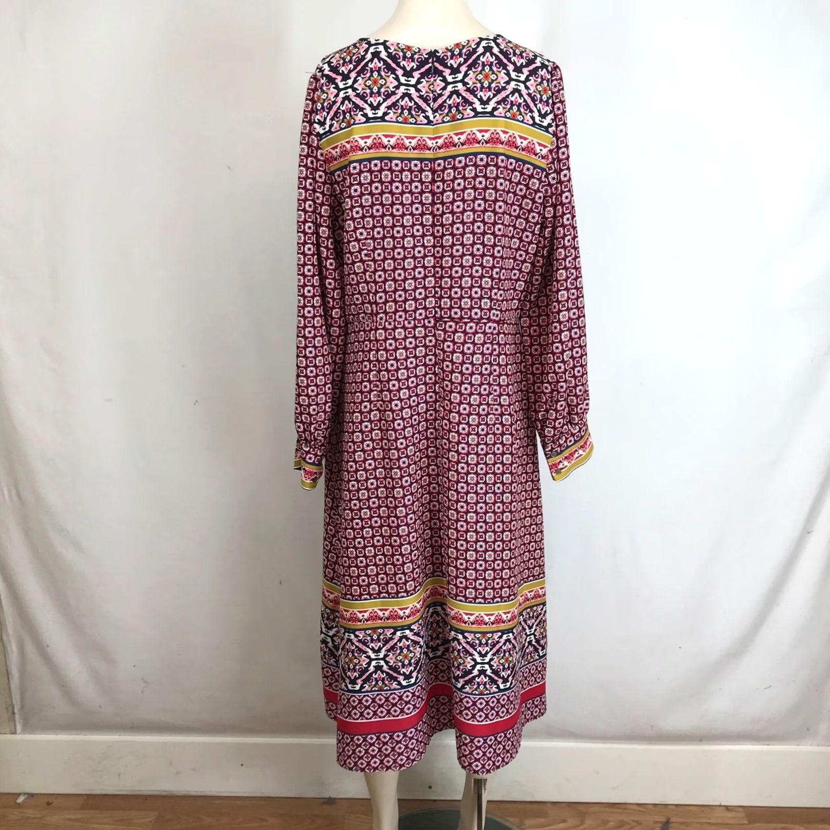 Loft LOFT Womens Graphic Midi Dress Red Blue Yellow Size XL / US 12-14 / IT 48-50 - 5 Thumbnail