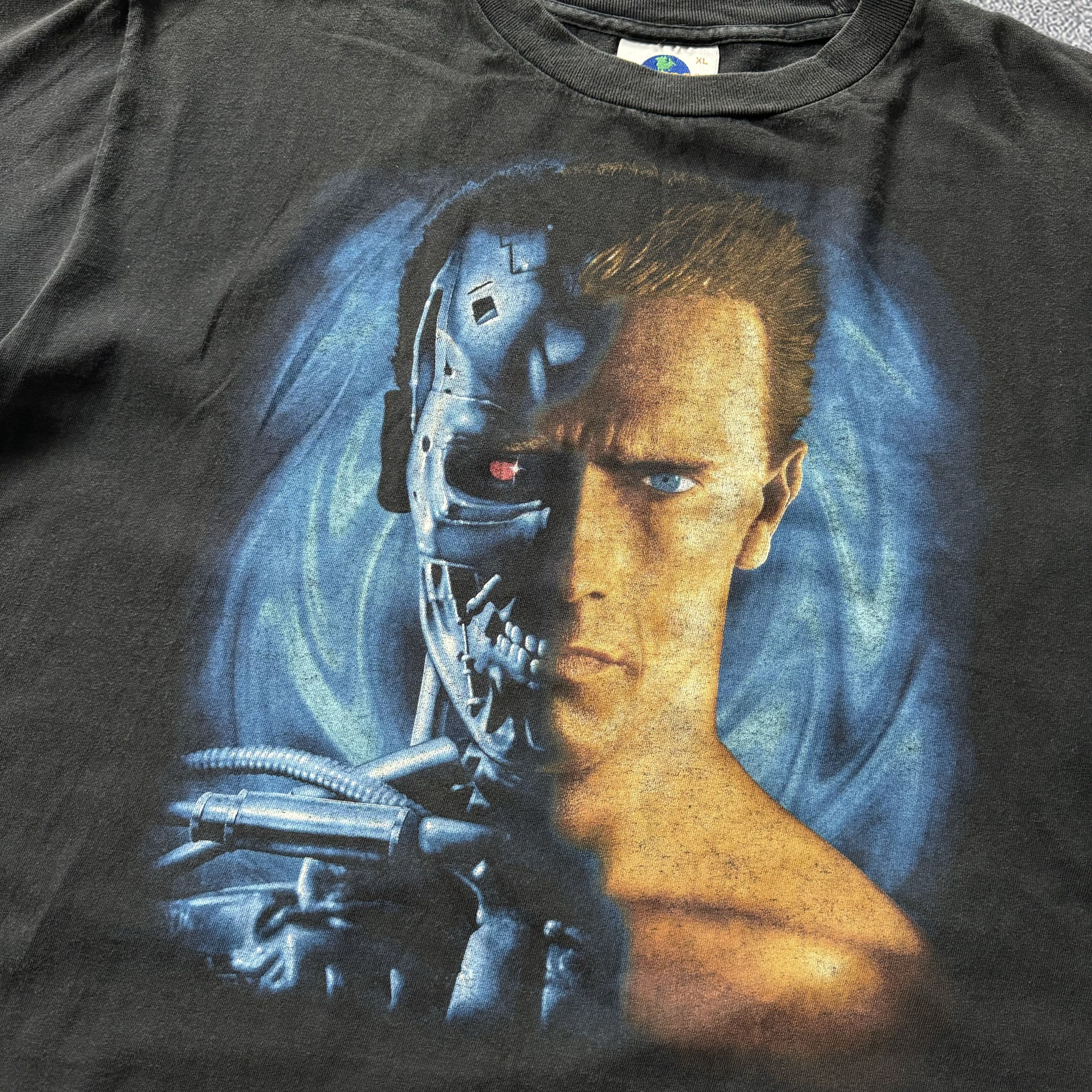 Universal Studios × Vintage TERMINATOR 2 VINTAGE 90S FADED PROMO MOVIE T SHIRT Size US XL / EU 56 / 4 - 4 Thumbnail