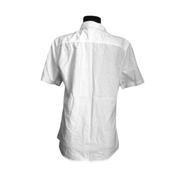 Asos ASOS Mens White Short Sleeve Button-Up Shirt Black Geometric Size US M / EU 48-50 / 2 - 7 Thumbnail