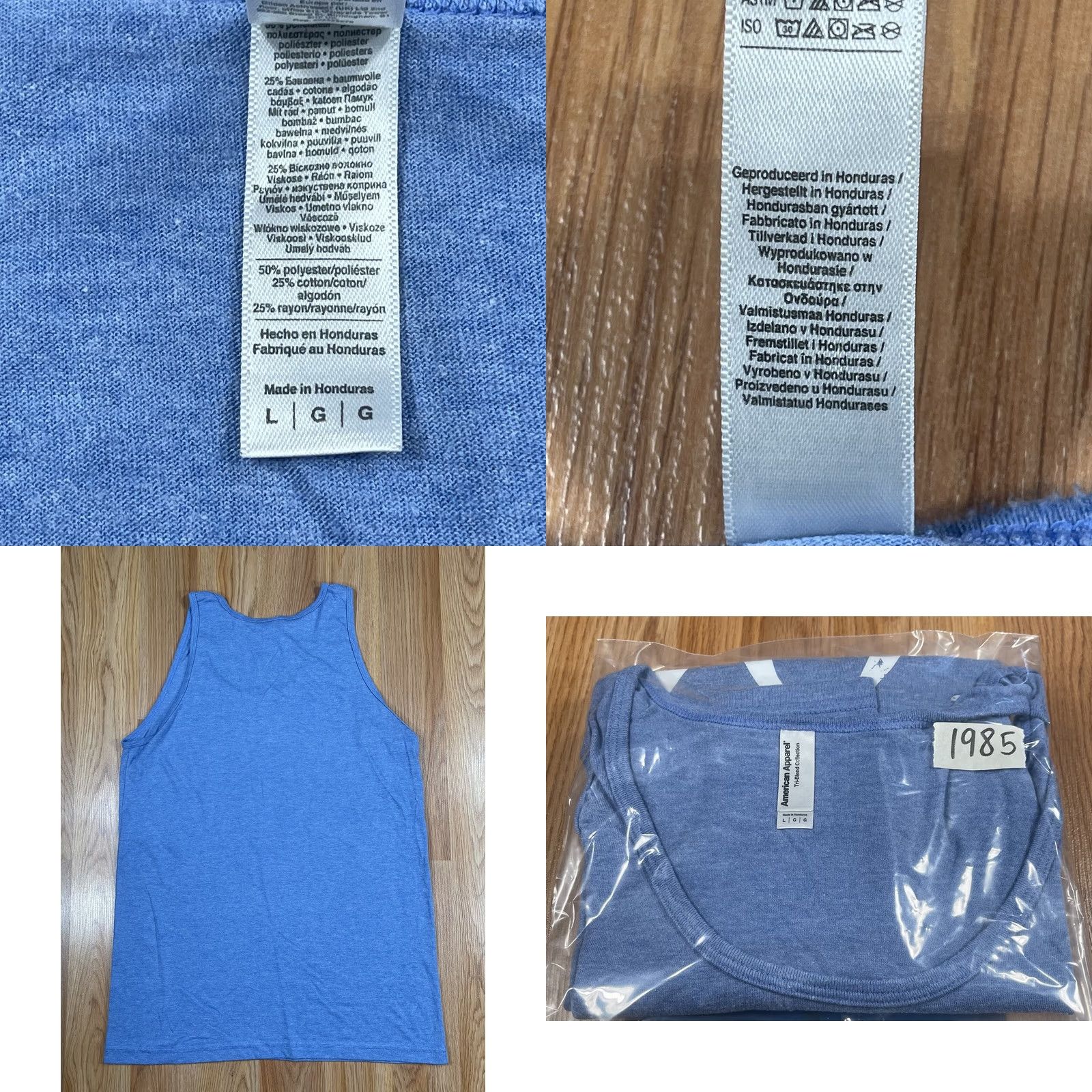American Apparel American Apparel Tank Top Mens L Large Blue 603 Live Free Or Die Sleeveless Size US L / EU 52-54 / 3 - 8 Thumbnail
