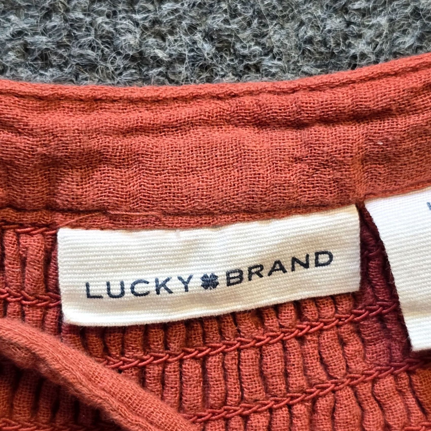 Lucky Brand Lucky Brand Dress Womens Size Large Orange Gauze Embroidered Peasant Boho Casual A-Line Short Dress Size L / US 10 / IT 46 - 4 Thumbnail
