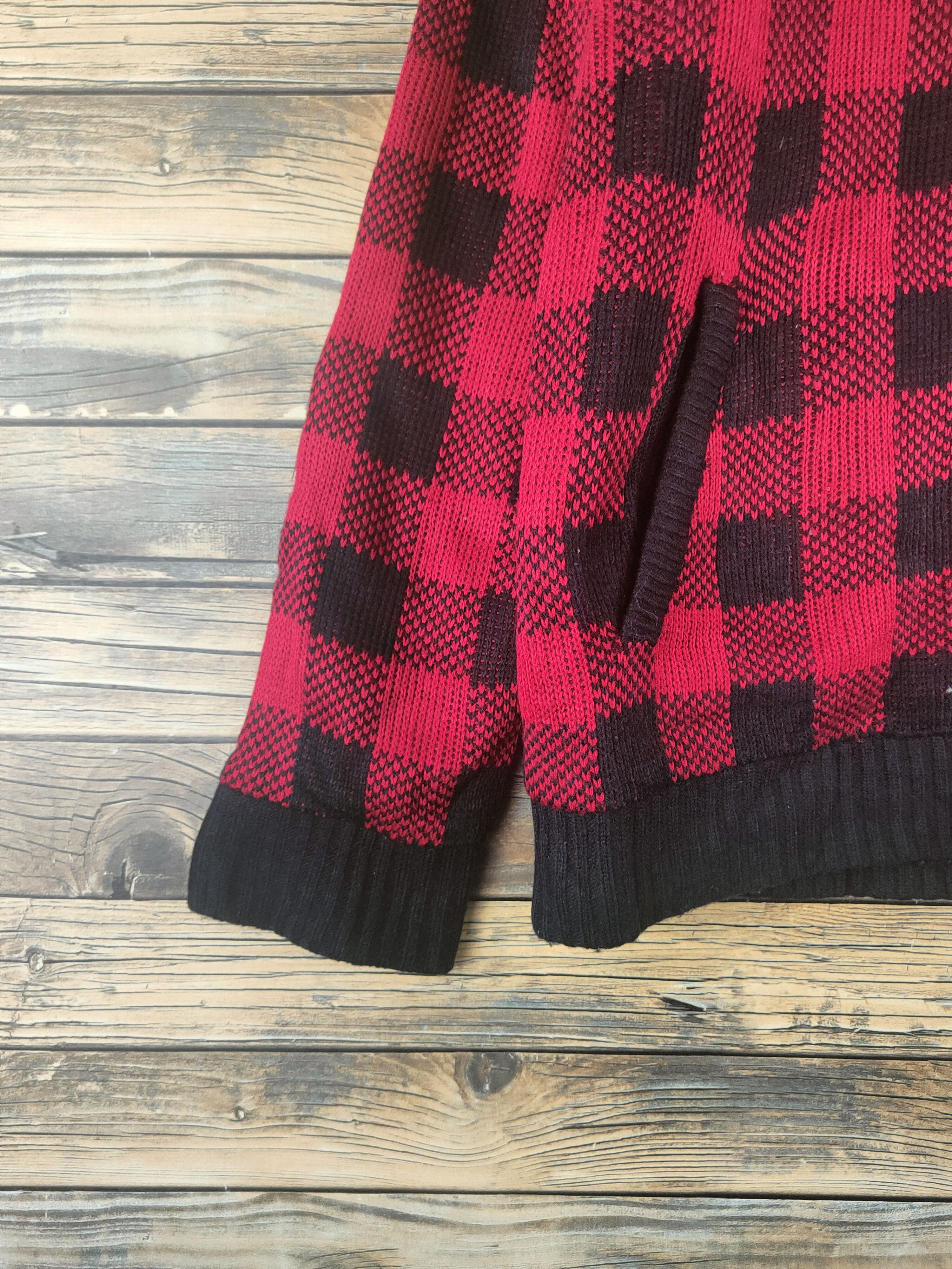 Japanese Brand DL Generate Red Black Knitwear Sweaters #46-476 Size US L / EU 52-54 / 3 - 4 Thumbnail