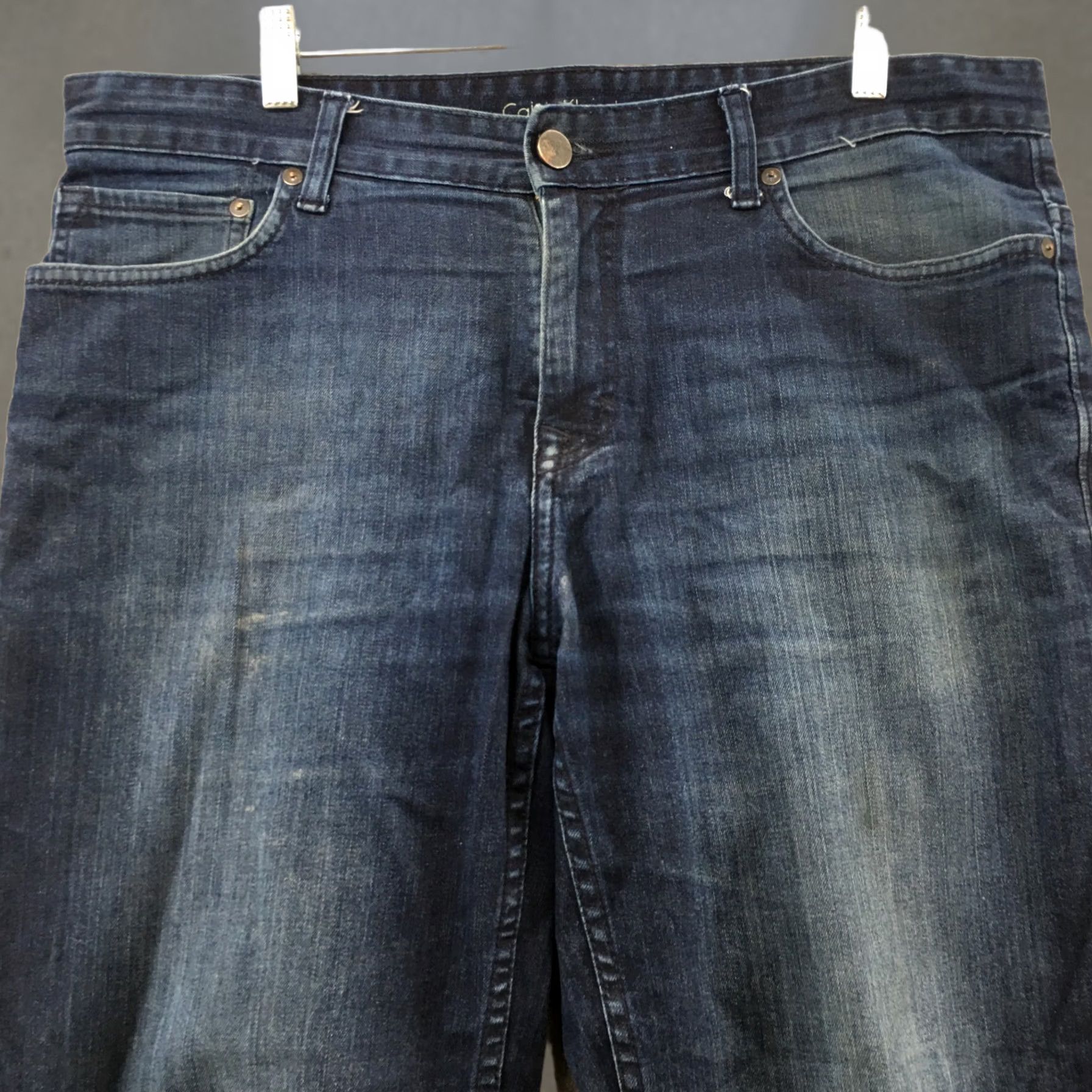 Calvin Klein Calvin Klein Jeans Mens 34/30 Straight Blue Denim Cotton Blend 5-Pocket Regular 38x29 Adults Mens Size US 34 / EU 50 - 1 Thumbnail