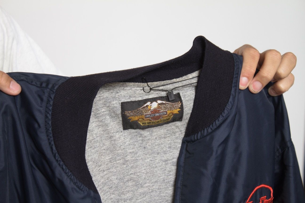 Harley Davidson NAVY ZIP UP BOMBER JACKET BY HARLEY DAVIDSON Size US XL / EU 56 / 4 - 7 Thumbnail