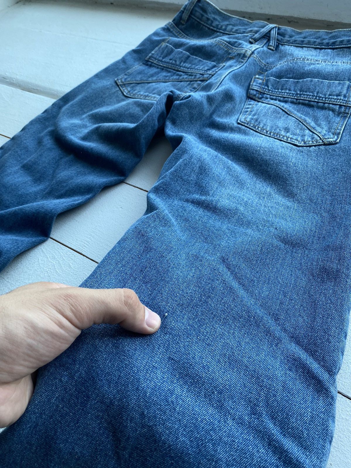 Other 🔥Spirit Motors Racing Cars Bikers Vntg Blue Denim Jeans Size US 32 / EU 48 - 12 Thumbnail