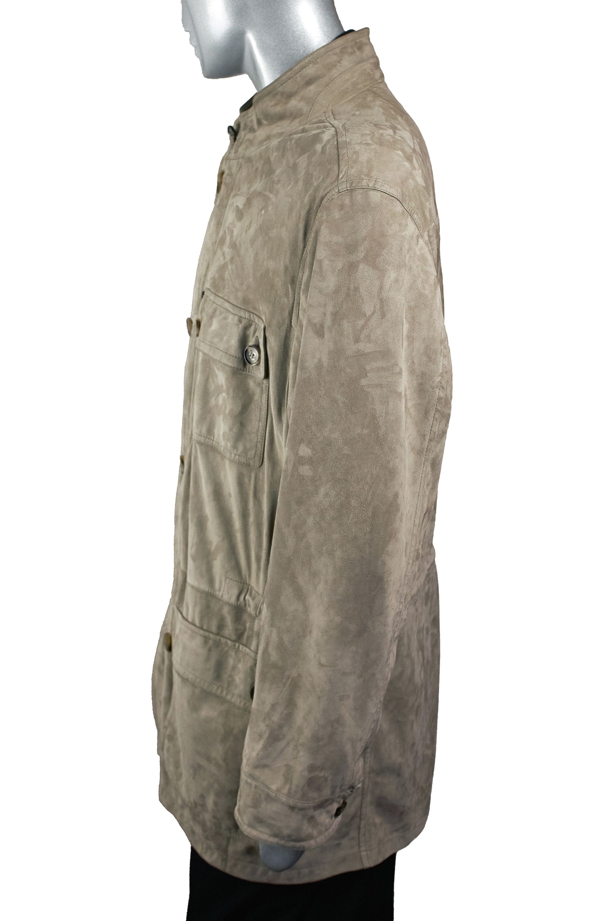 Ermenegildo Zegna Ermenegildo Zegna Goat Suede Leather Jacket, Taupe, Italy Size US XXL / EU 58 / 5 - 4 Thumbnail