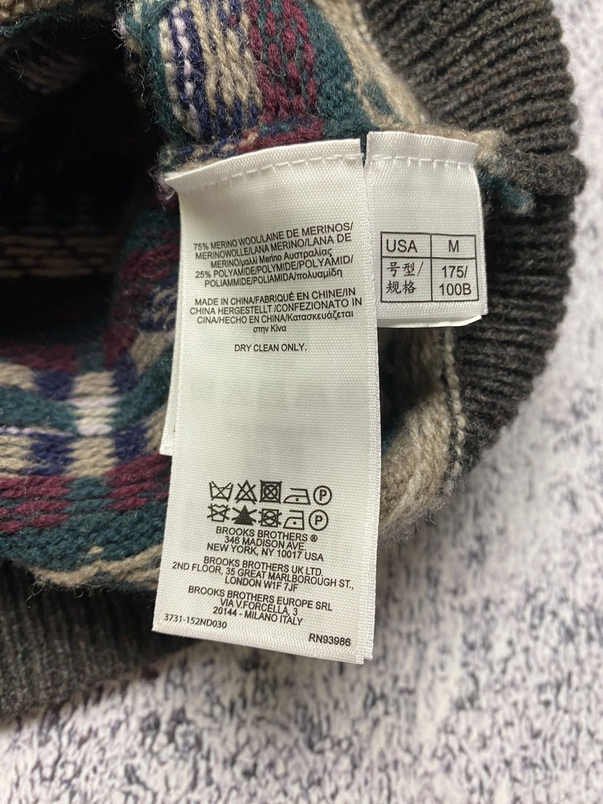 Brooks Brothers × Vintage Vintage Brooks Brothers V Neck Merino Wool Knit Sweater Size US M / EU 48-50 / 2 - 9 Thumbnail