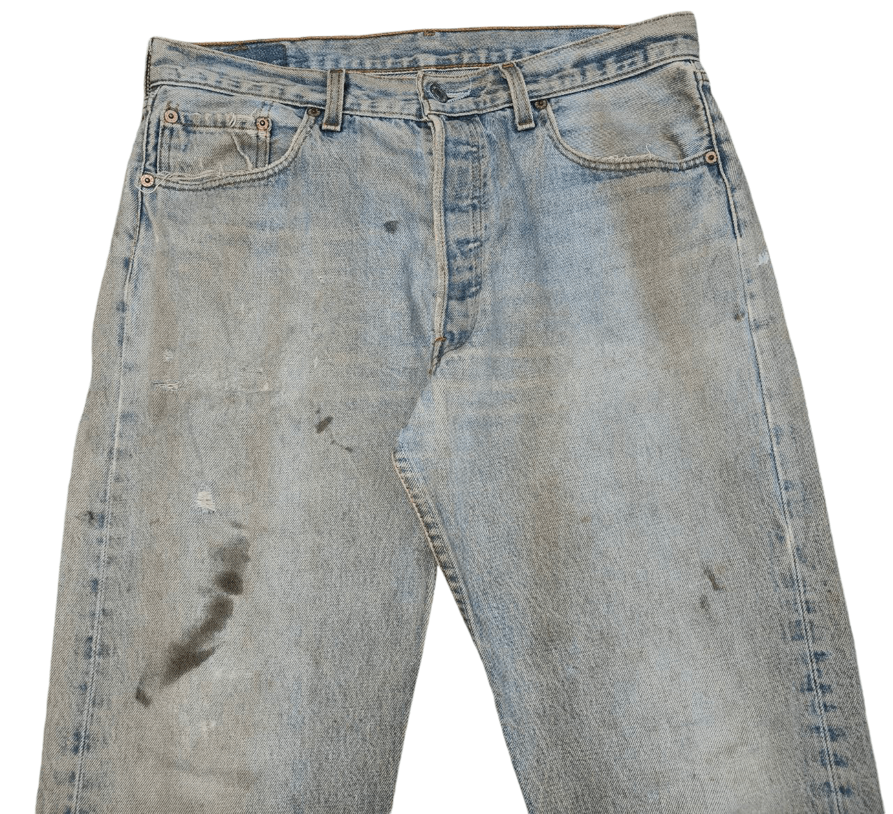 Levi's Vintage Clothing 90s Vintage Levi's 501 Mudwash Worn Denim Size US 34 / EU 50 - 4 Thumbnail