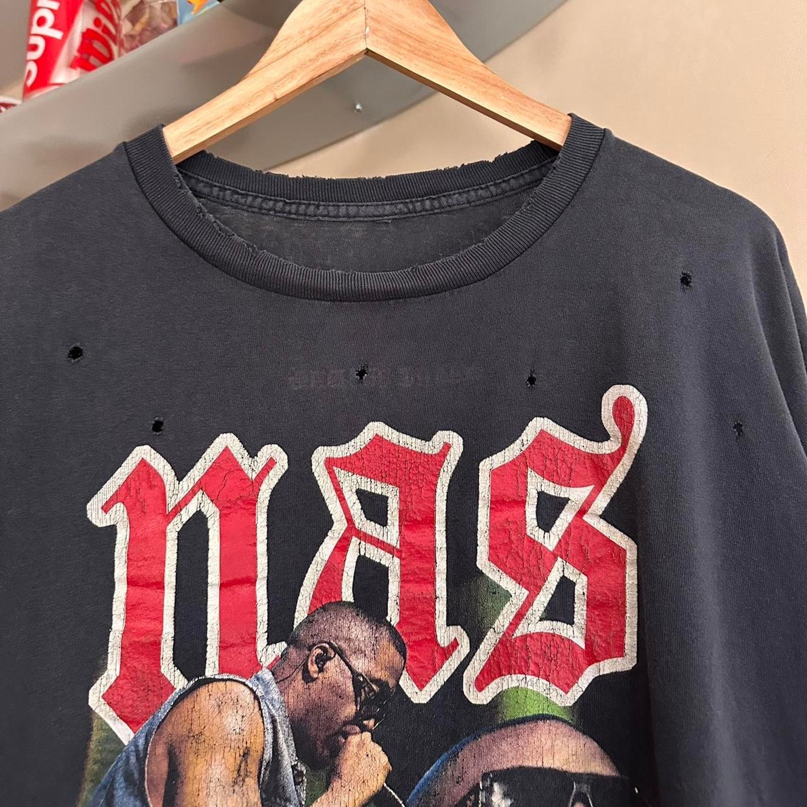 Band Tees × Rap Tees Vintage Y2K Saint Midas Nas Distressed Rap Tee Shirt Size US XL / EU 56 / 4 - 3 Thumbnail