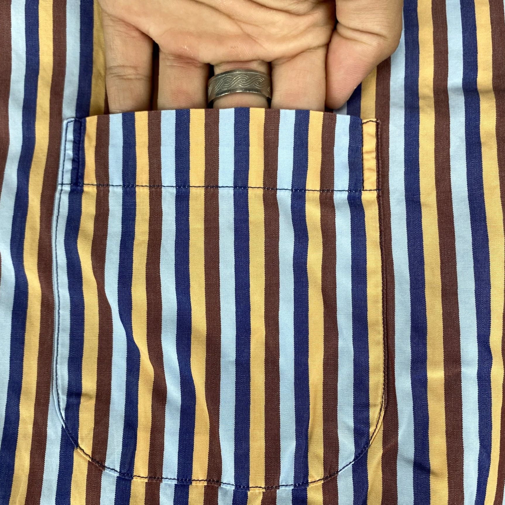 Vintage VINTAGE Bullock & Jones Shirt Mens Large Striped Button-Down Long Sleeve Pocket Made USA Size US L / EU 52-54 / 3 - 3 Thumbnail
