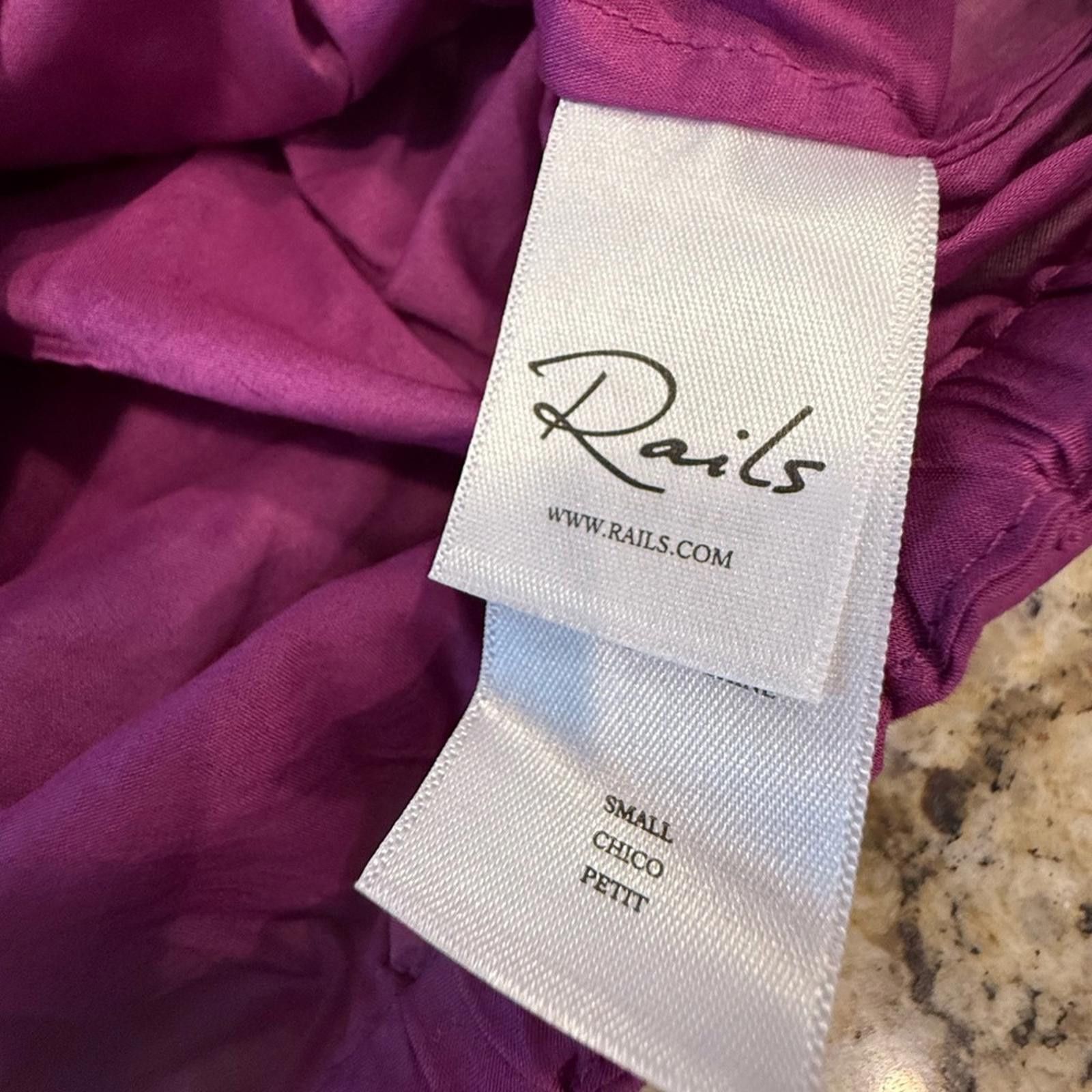Rails Rails Katie Berry purple crop top V neck full sleeves SZ SM Size S / US 4 / IT 40 - 6 Thumbnail