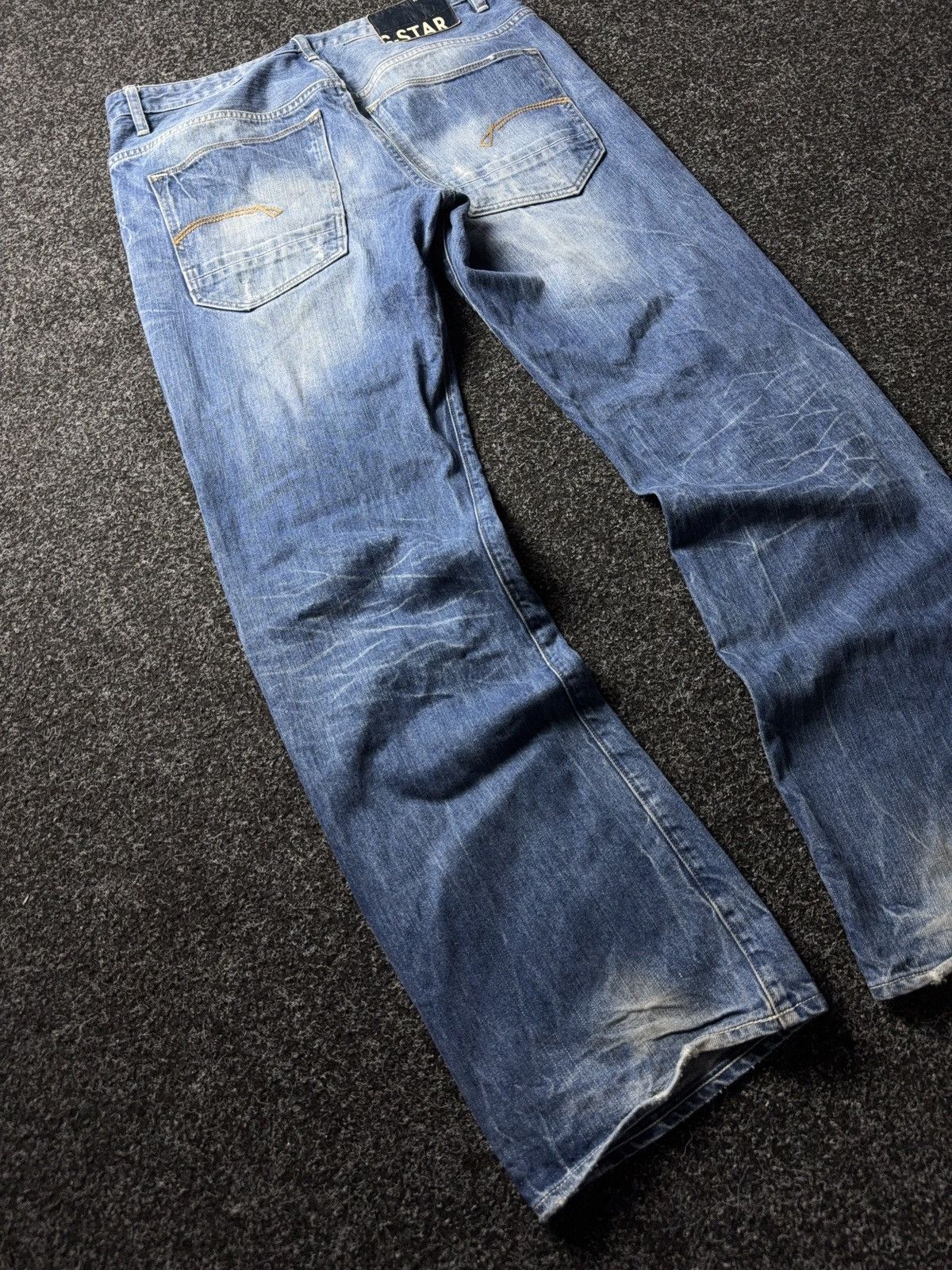 G-Star 00s Y2K G-Star RAW GS01 Distressed Destroyed Wide Jeans Size US 32 / EU 48 - 11 Thumbnail